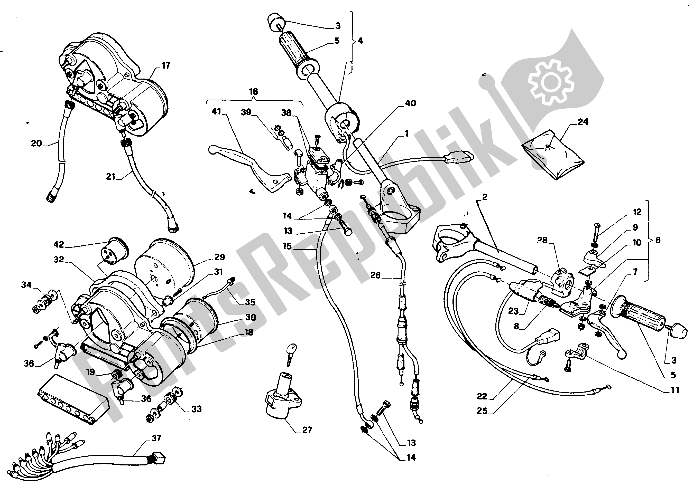 All parts for the Handle Bars And Commands of the Aprilia AF1 125 1989