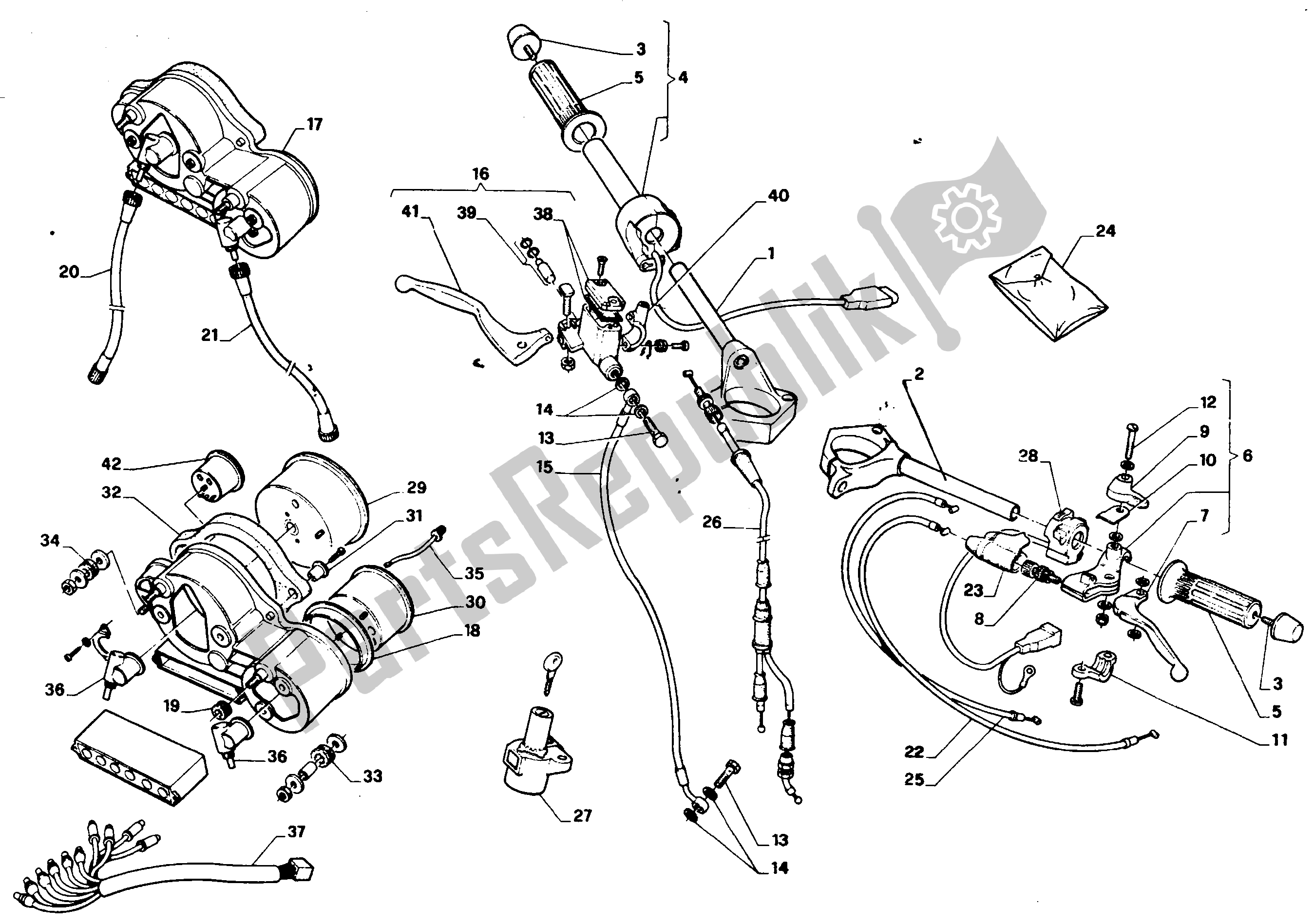 Tutte le parti per il Manubrio E Comandi del Aprilia AF1 125 1989