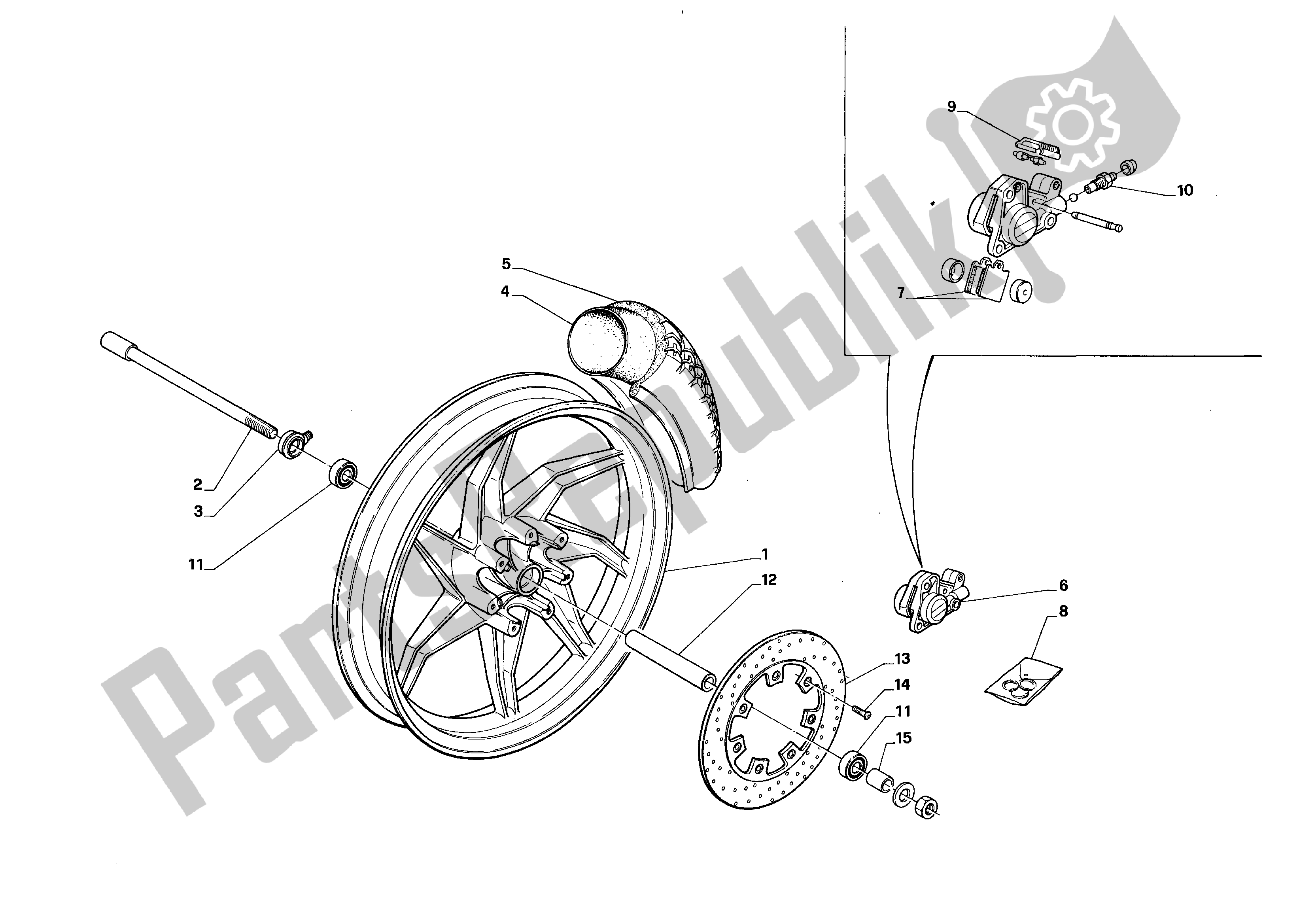 Todas las partes para Rueda Delantera de Aprilia AF1 50 1989