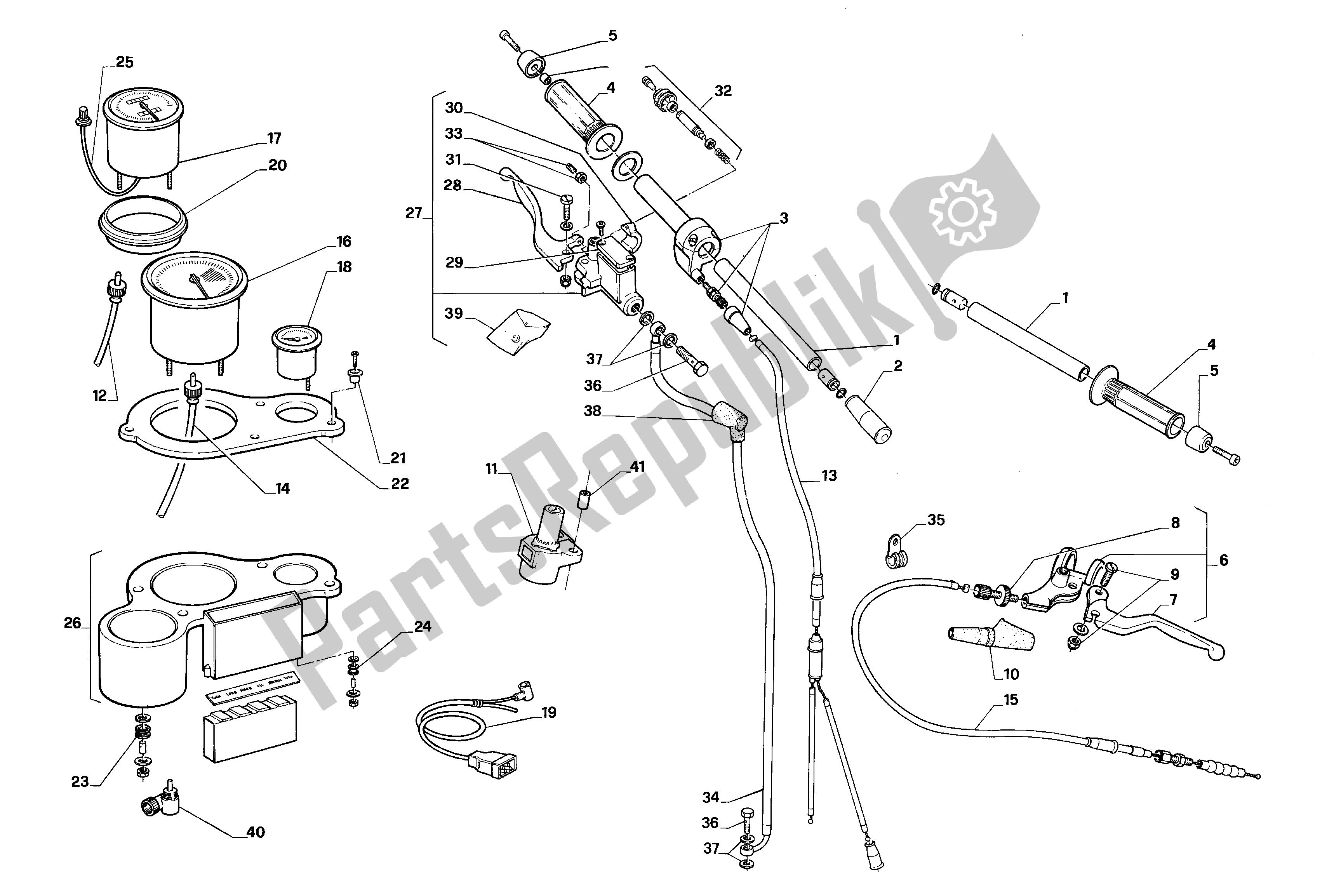 All parts for the Handle Bars And Commands of the Aprilia AF1 50 1989