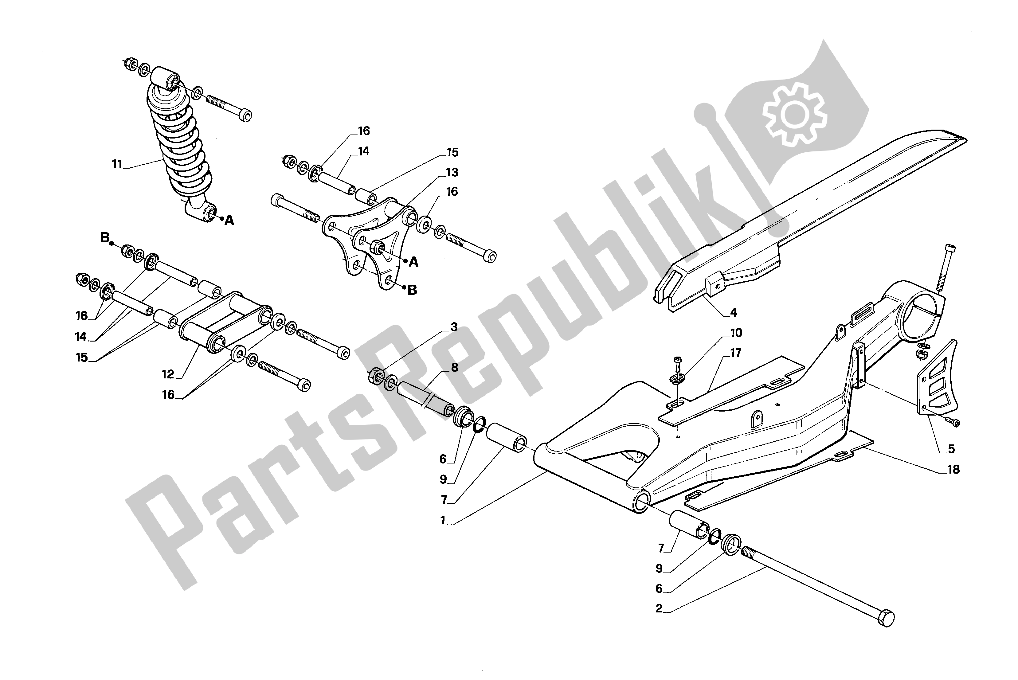 Toutes les pièces pour le Fourche Et Suspension Arrière du Aprilia AF1 50 1989