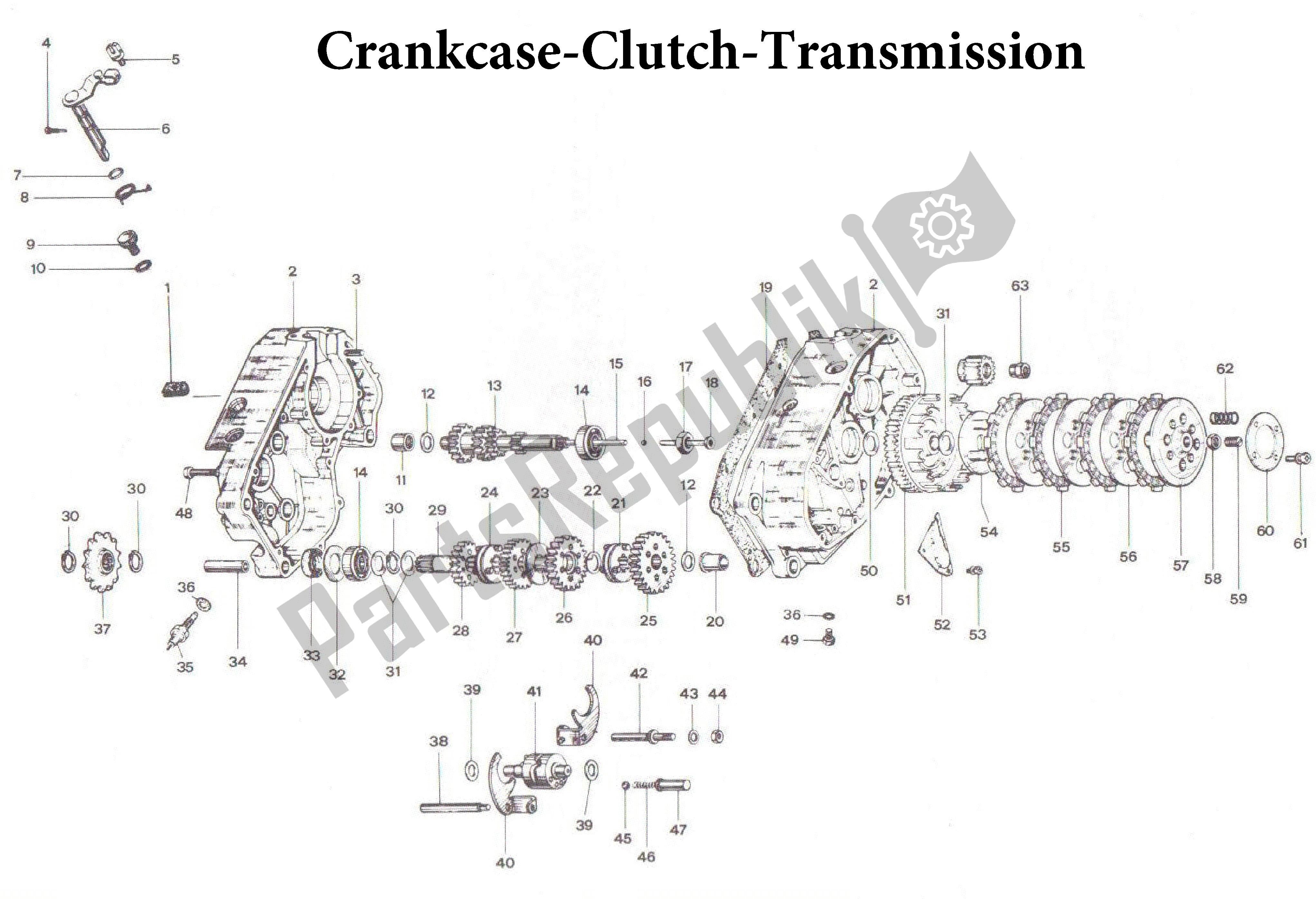 Toutes les pièces pour le Carter-embrayage-transmission du Aprilia AF1 50 1989