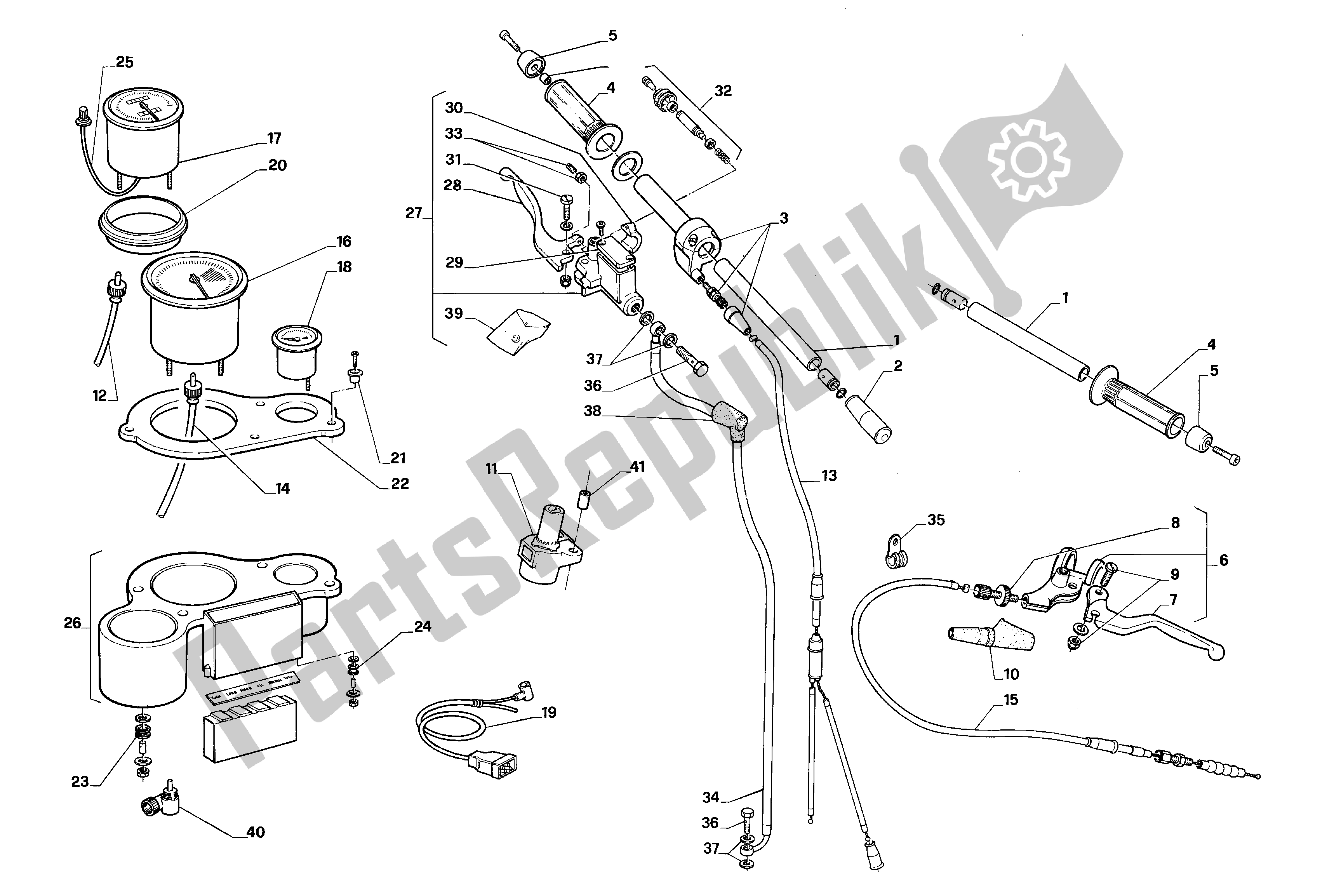 Tutte le parti per il Manubrio E Comandi del Aprilia AF1 50 1989