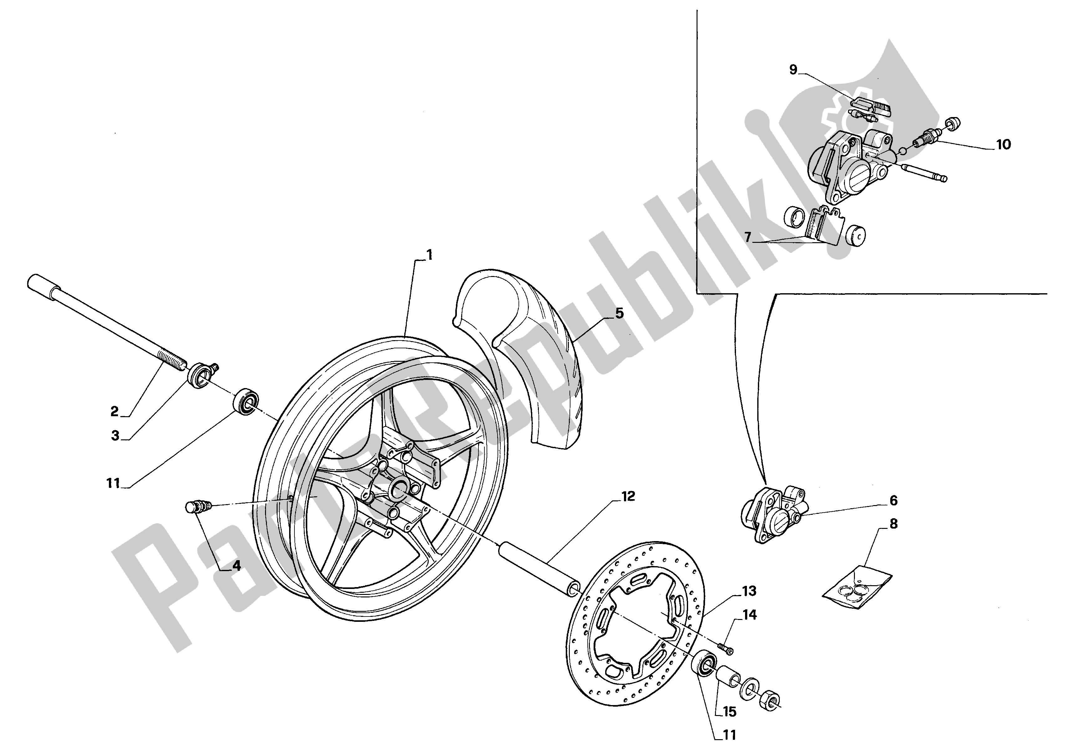 Todas las partes para Rueda Delantera de Aprilia AF1 50 1990