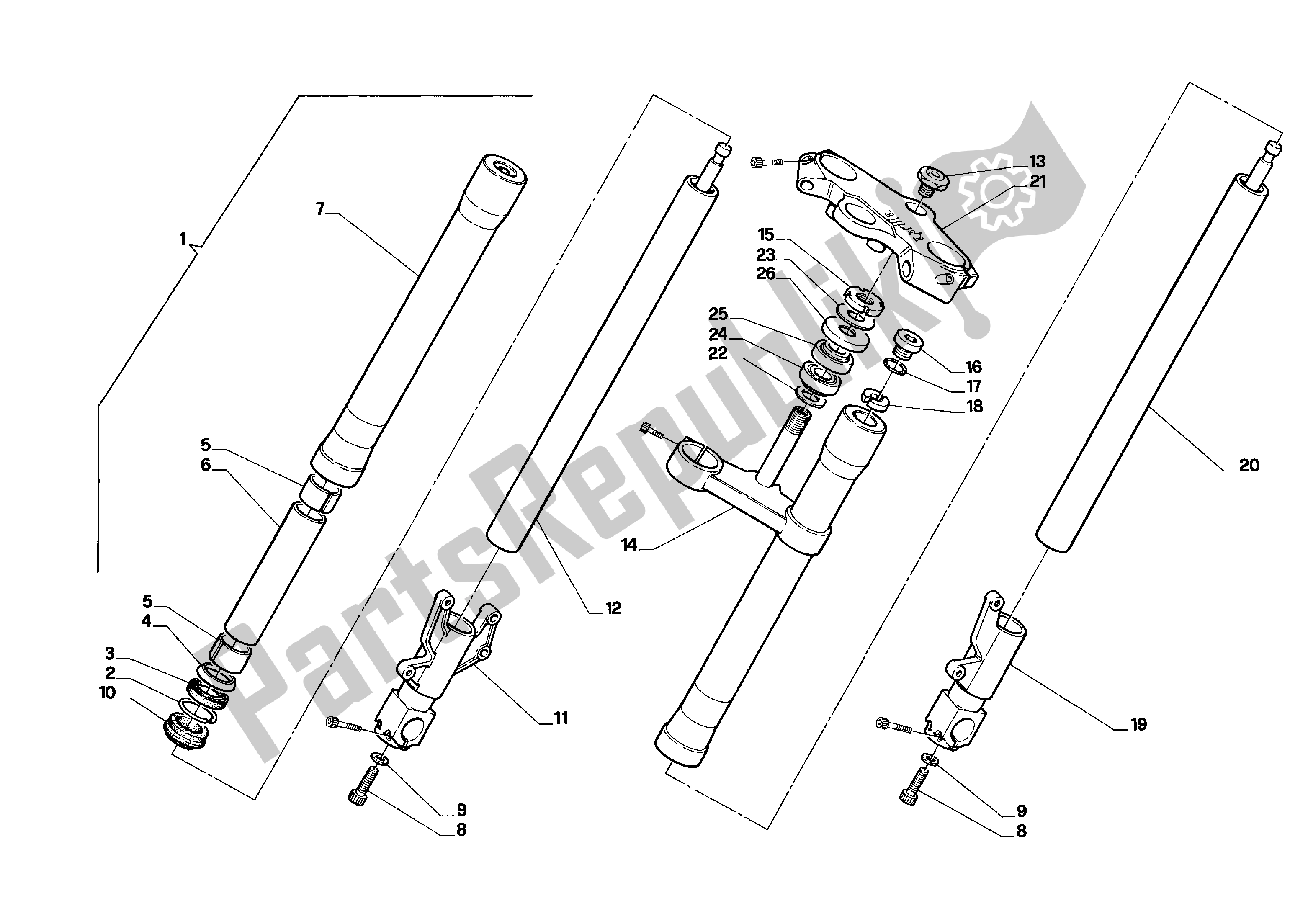 Wszystkie części do Przedni Widelec Aprilia RS 125 1992 - 1994