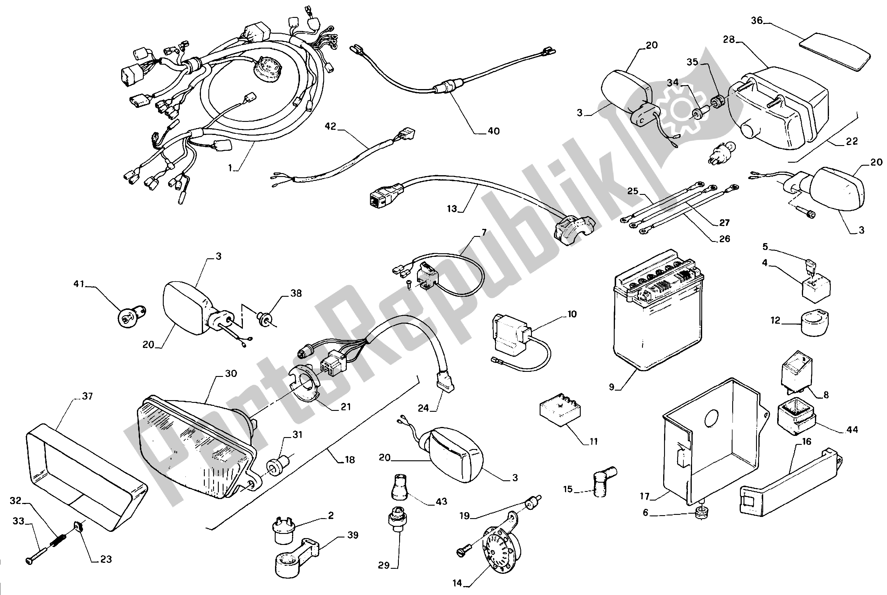 Tutte le parti per il Sistema Elettrico del Aprilia AF1 50 1991 - 1992
