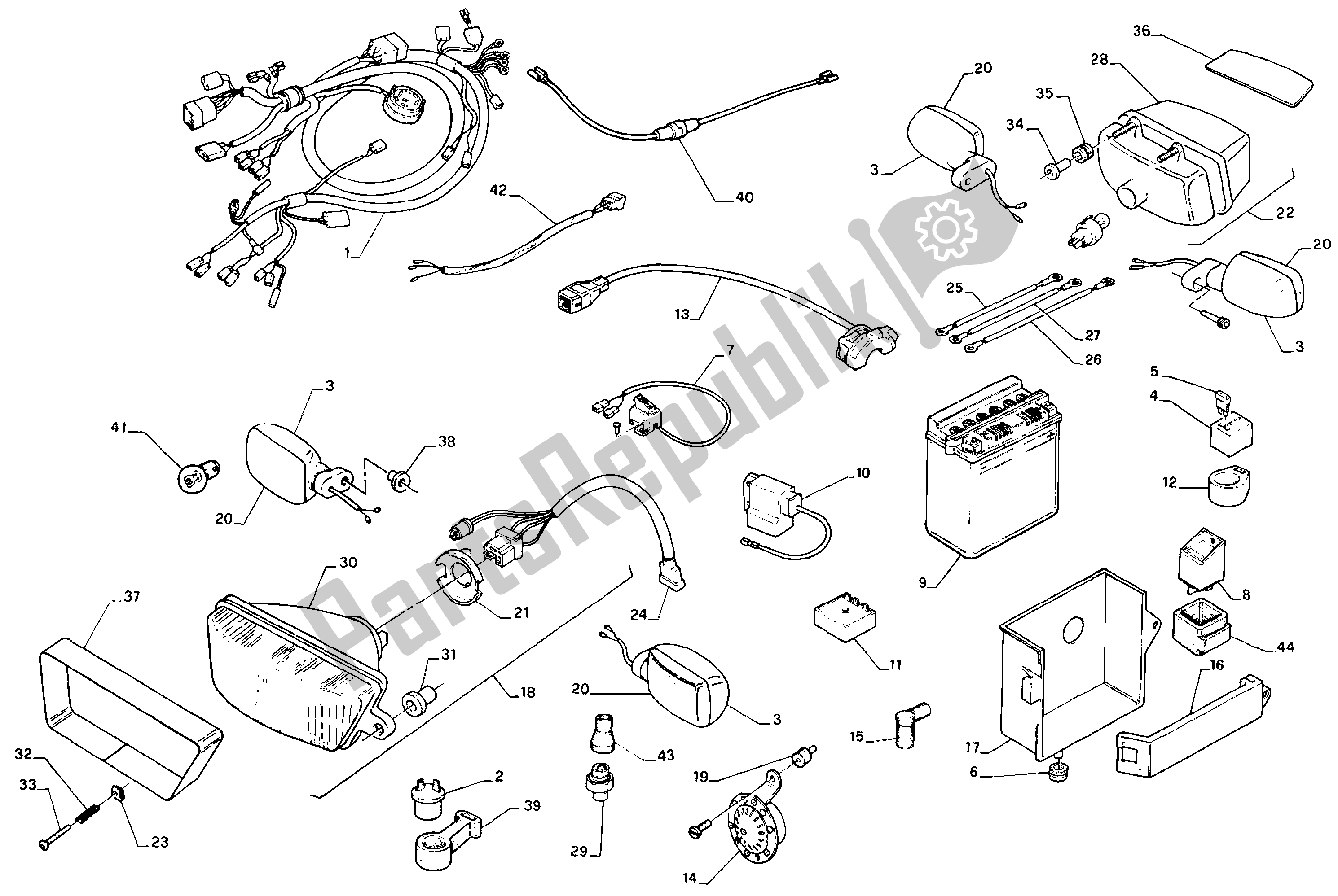 All parts for the Electrical System of the Aprilia AF1 50 1991 - 1992