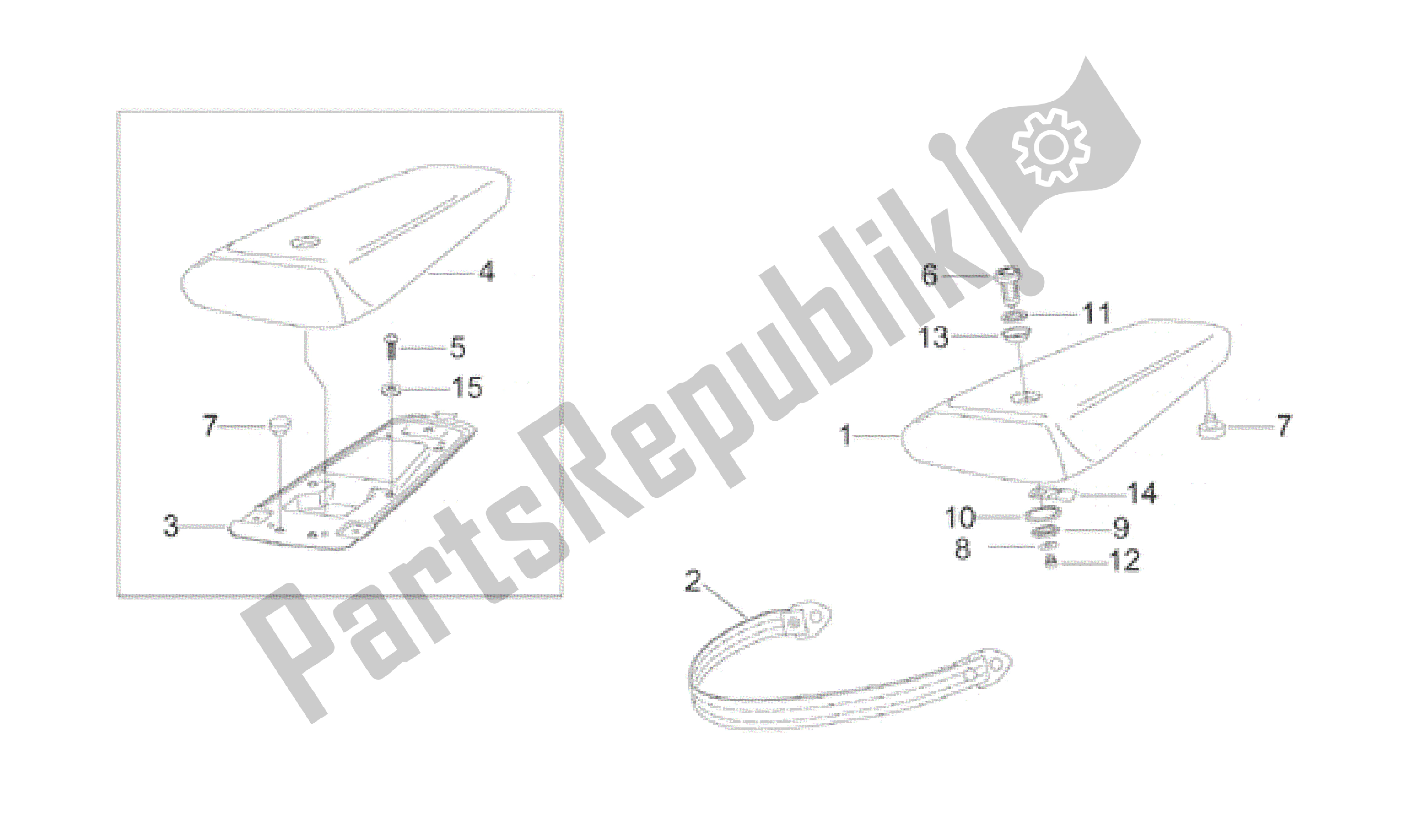 Alle Teile für das Hinterer Körper I des Aprilia RS 50 1996 - 1998