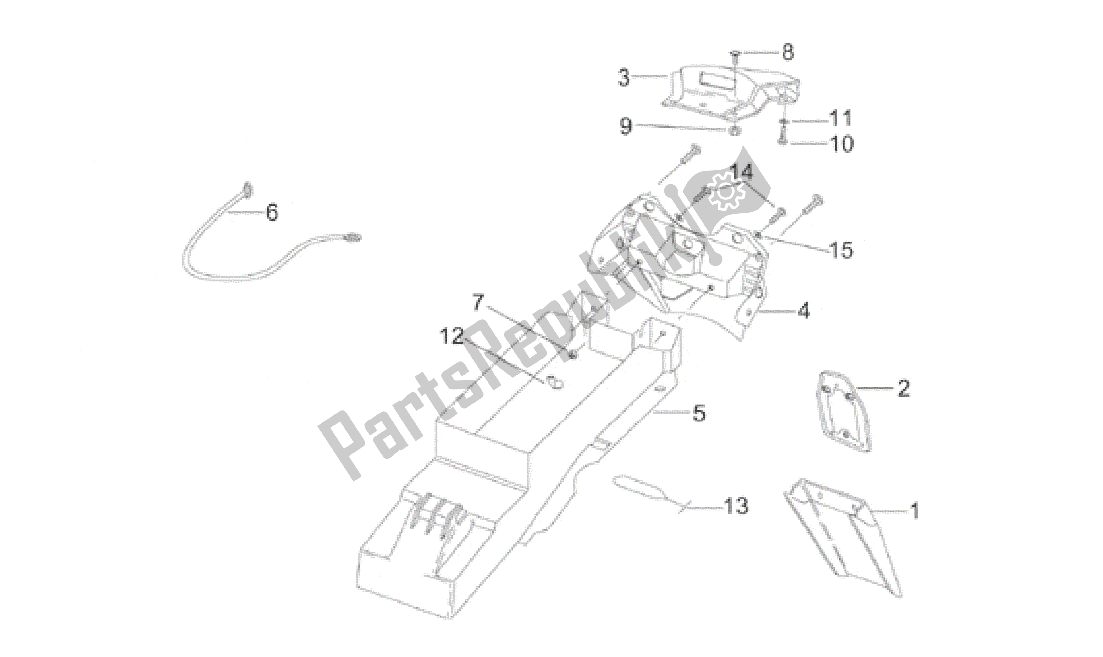 All parts for the Rear Body Ii of the Aprilia RS 50 1996 - 1998