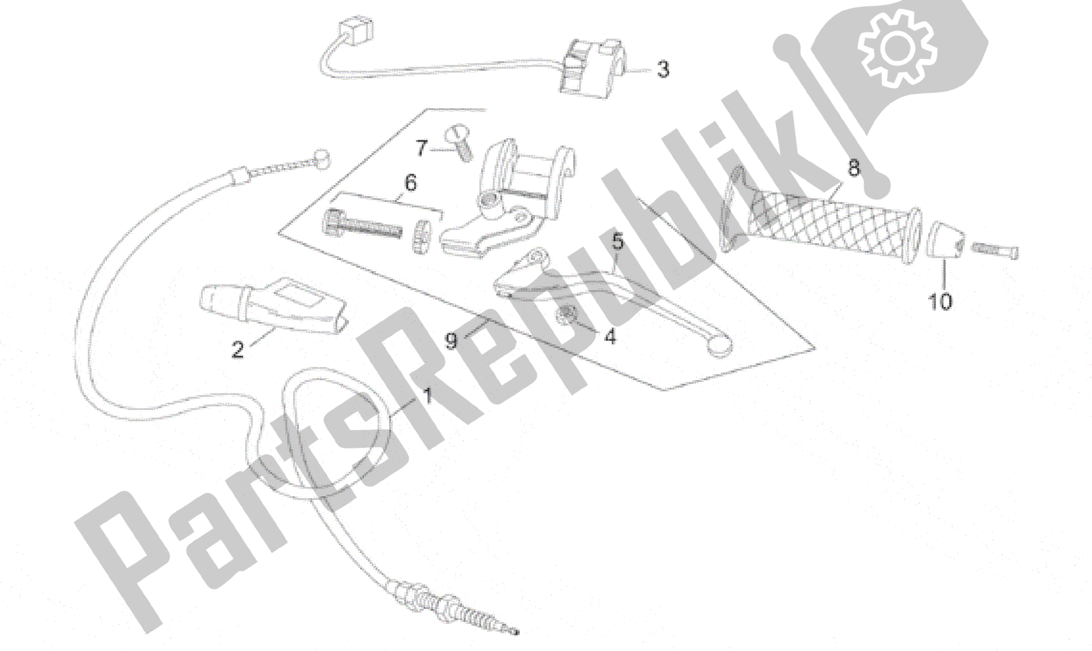 Todas as partes de Lh Controles do Aprilia RS 50 1996 - 1998