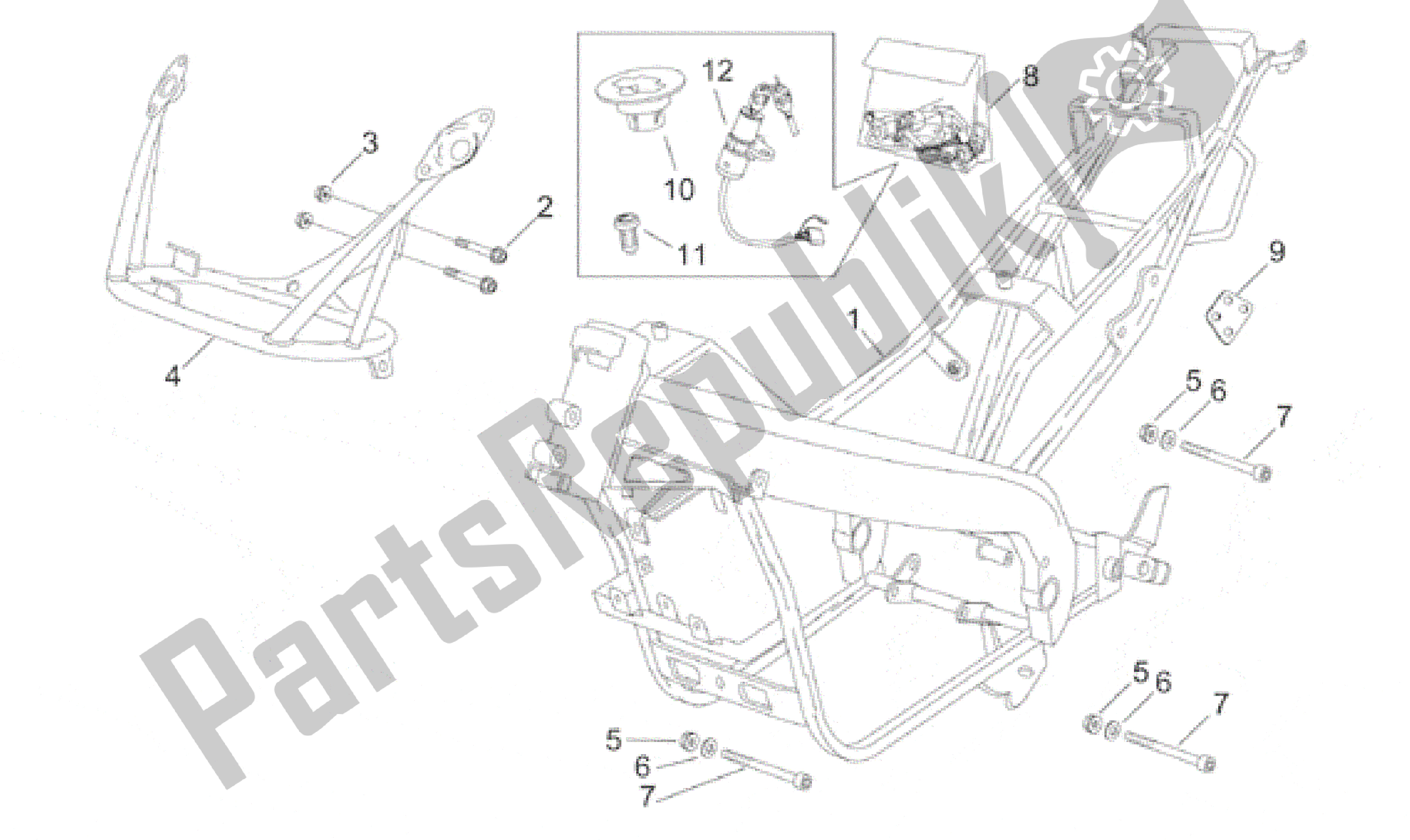 All parts for the Frame of the Aprilia RS 50 1996 - 1998