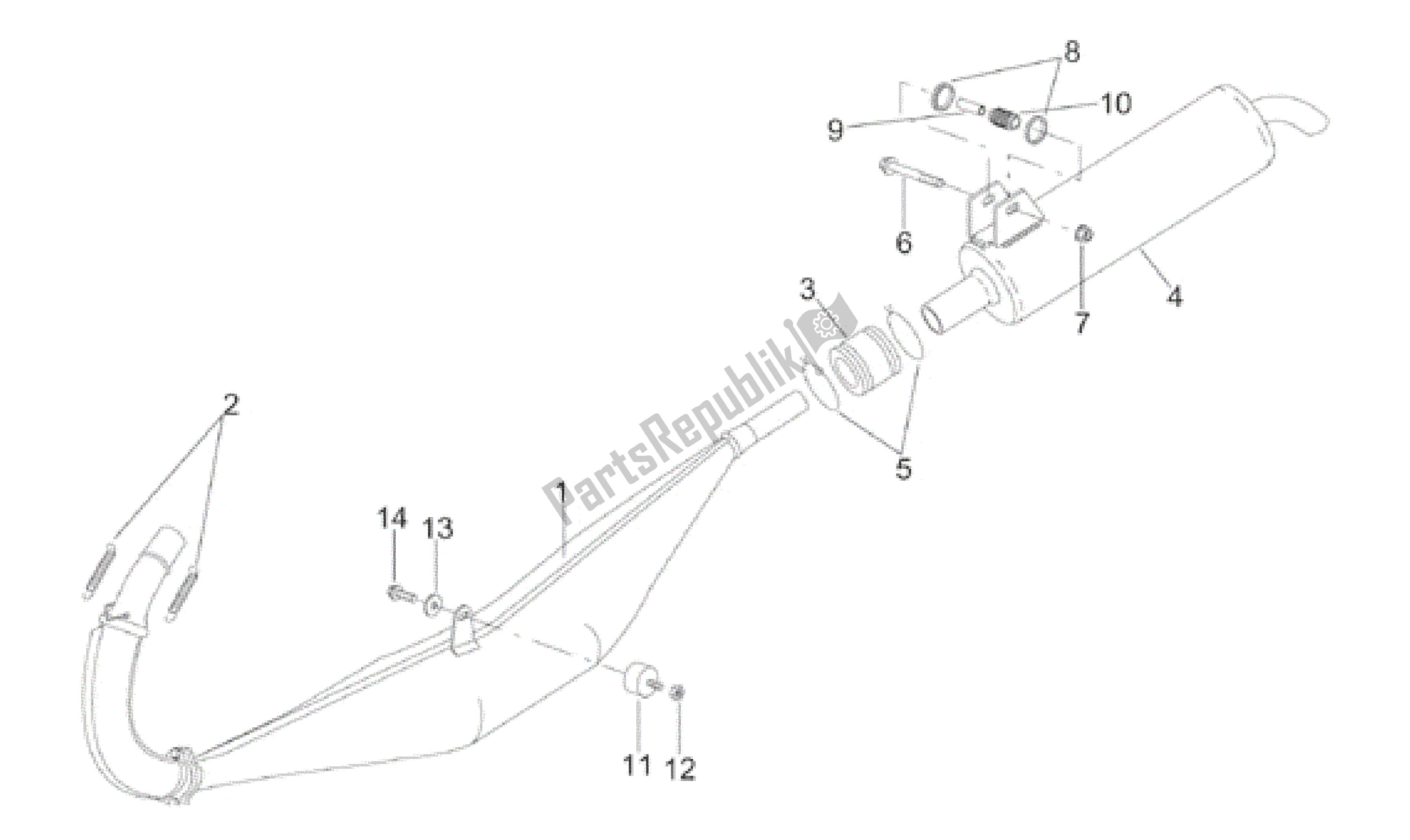 Toutes les pièces pour le Unité D'échappement du Aprilia RS 50 1996 - 1998