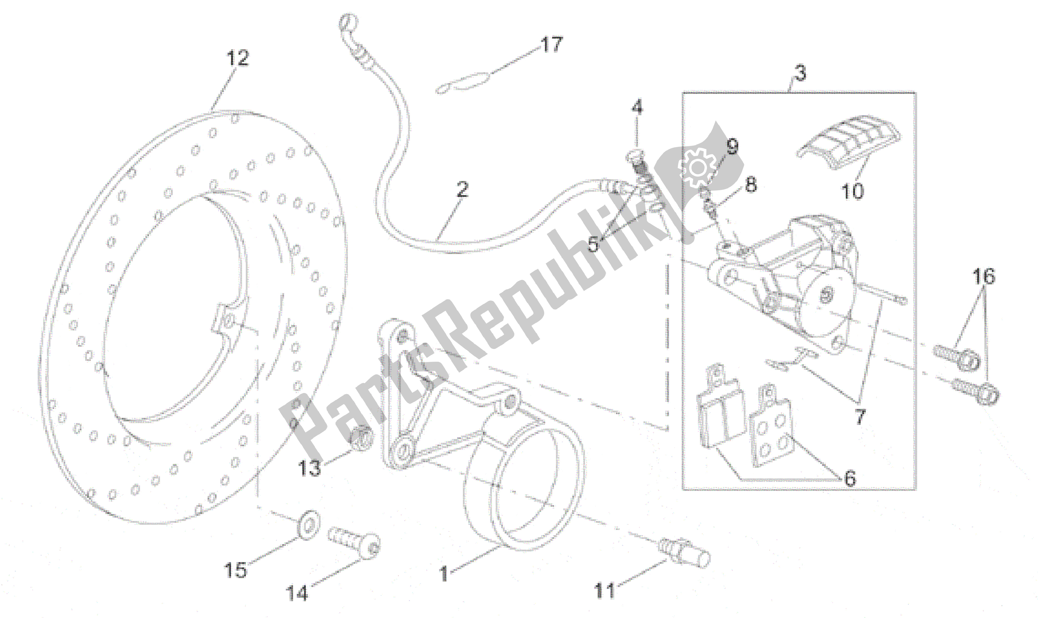 Alle Teile für das Bremssattel des Aprilia RS 50 1996 - 1998