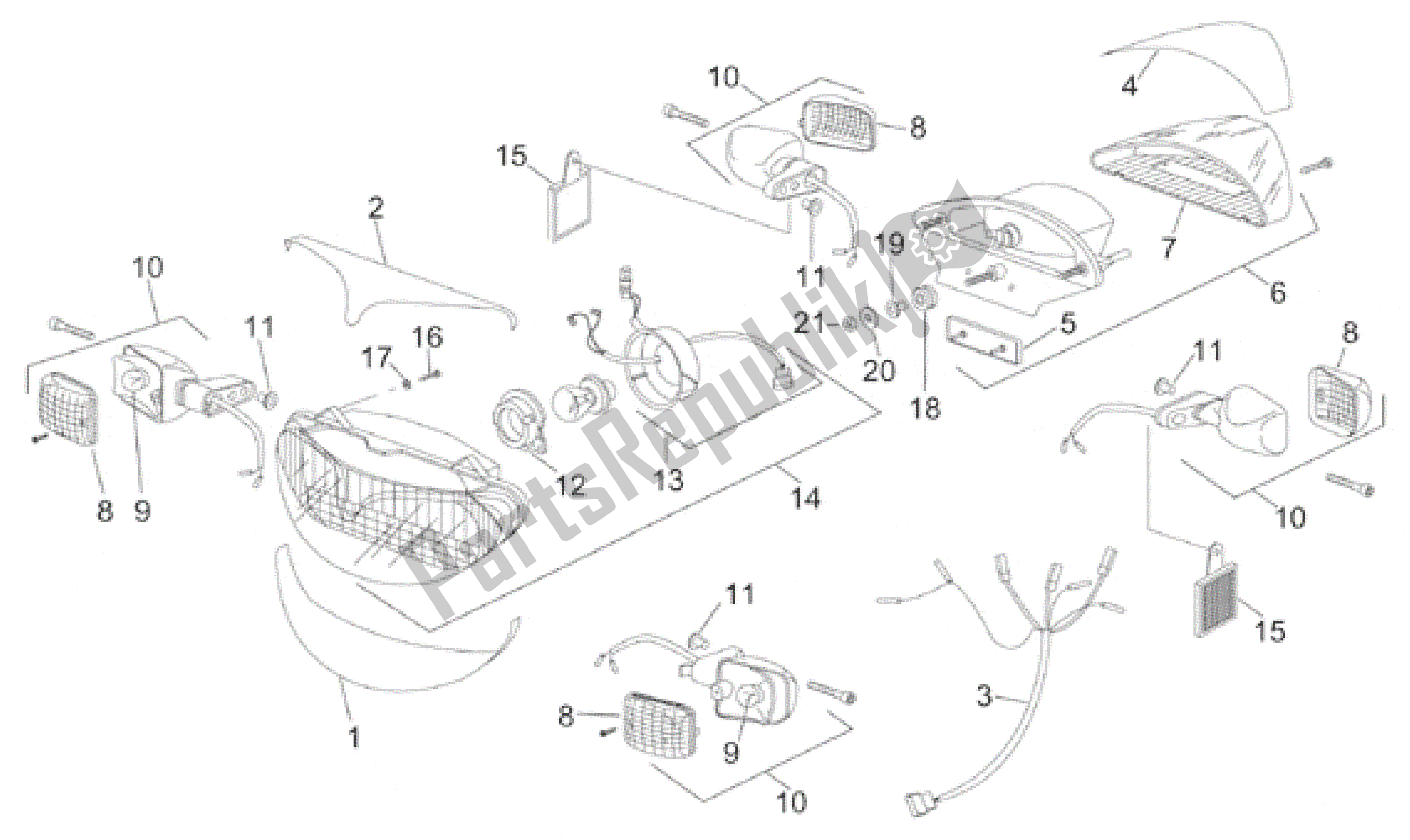 Toutes les pièces pour le Système électrique du Aprilia RS 50 1996 - 1998