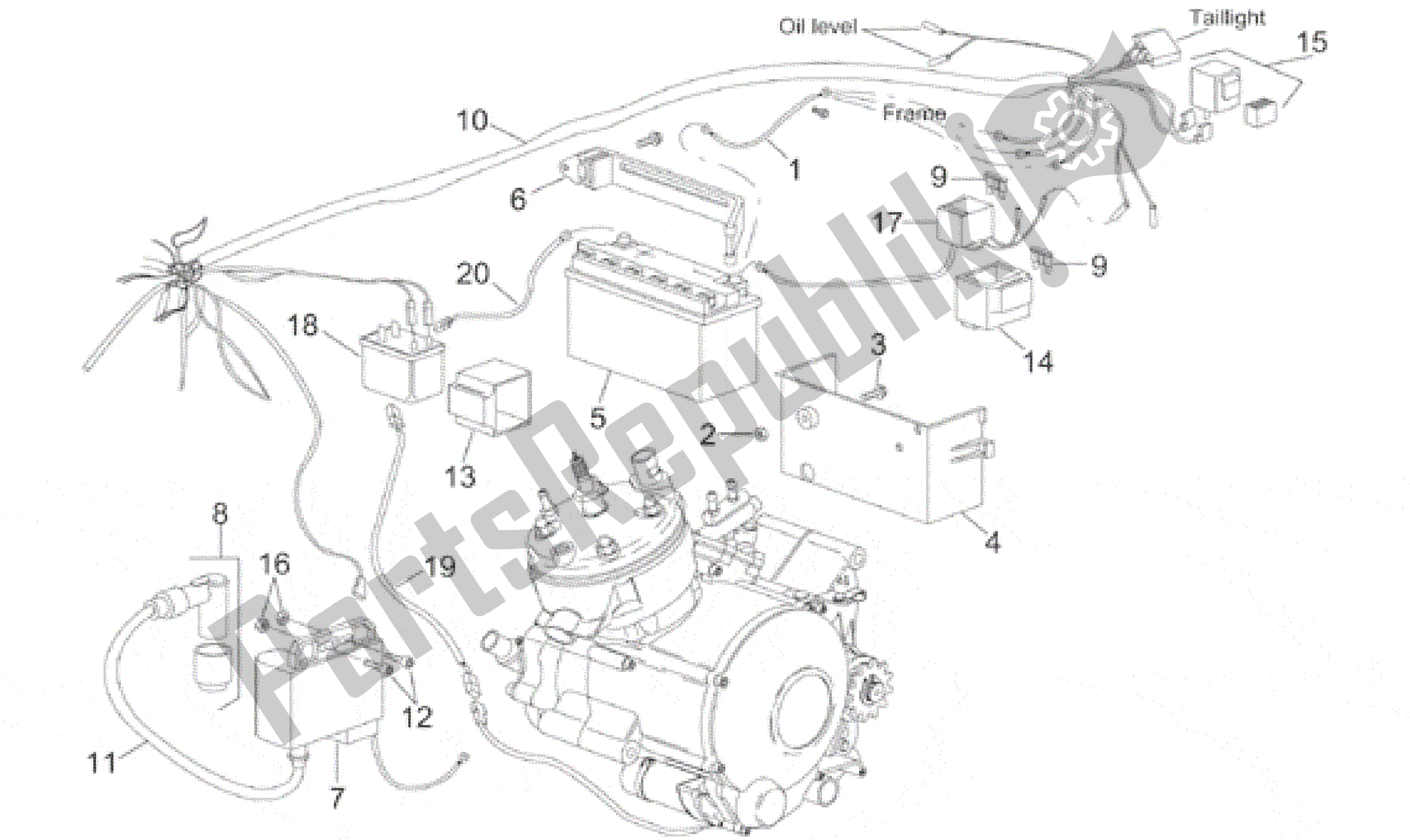 All parts for the Electrical System Ii of the Aprilia RS 50 1996 - 1998