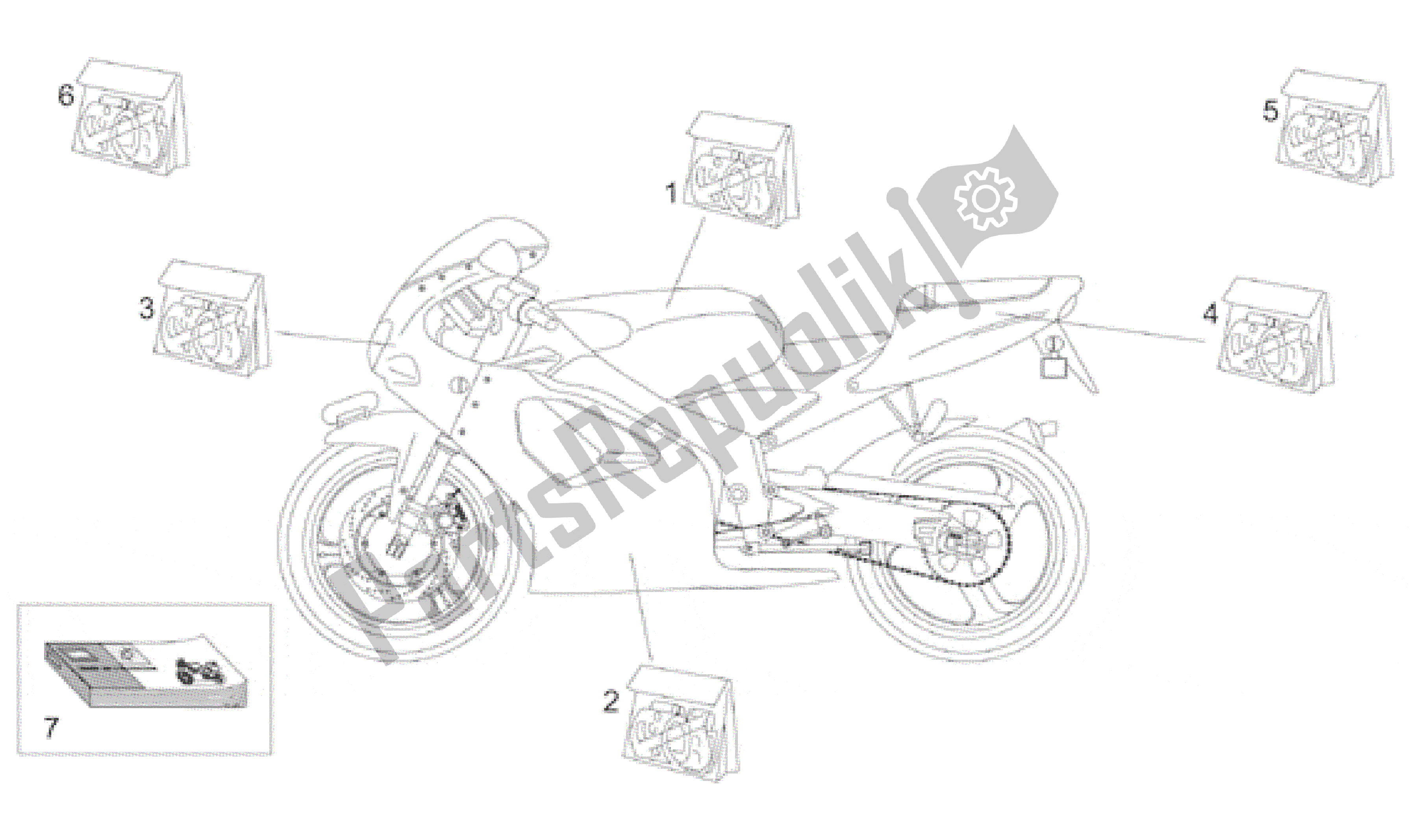 Alle Teile für das Aufkleber Und Bedienungsanleitung des Aprilia RS 50 1996 - 1998