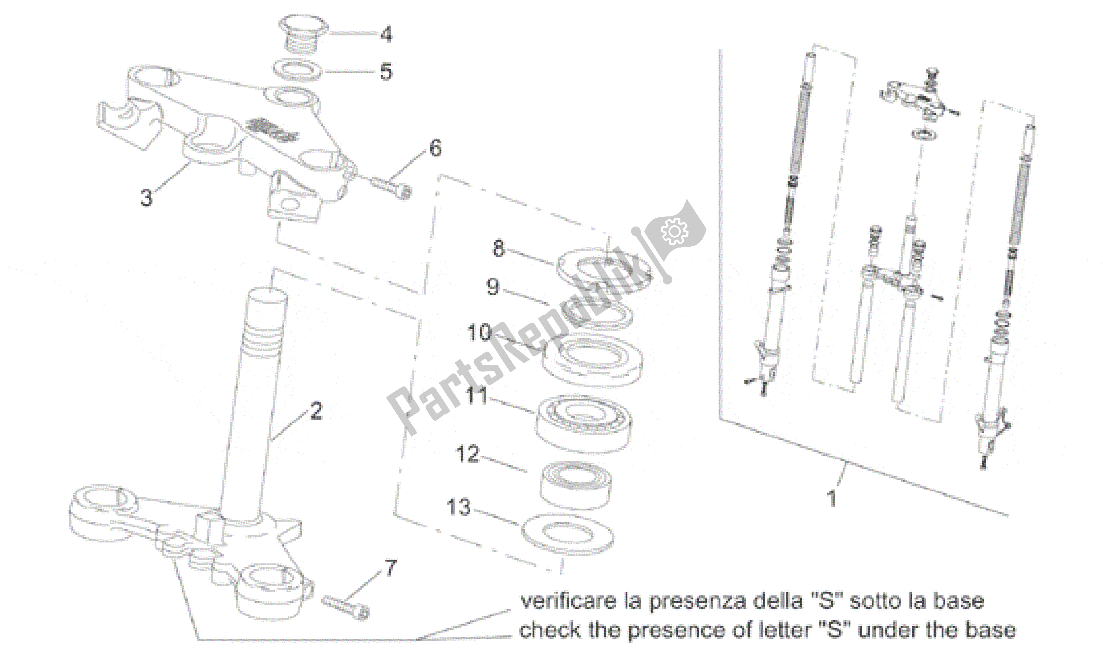 Alle Teile für das Vordergabel I des Aprilia RS 50 1996 - 1998