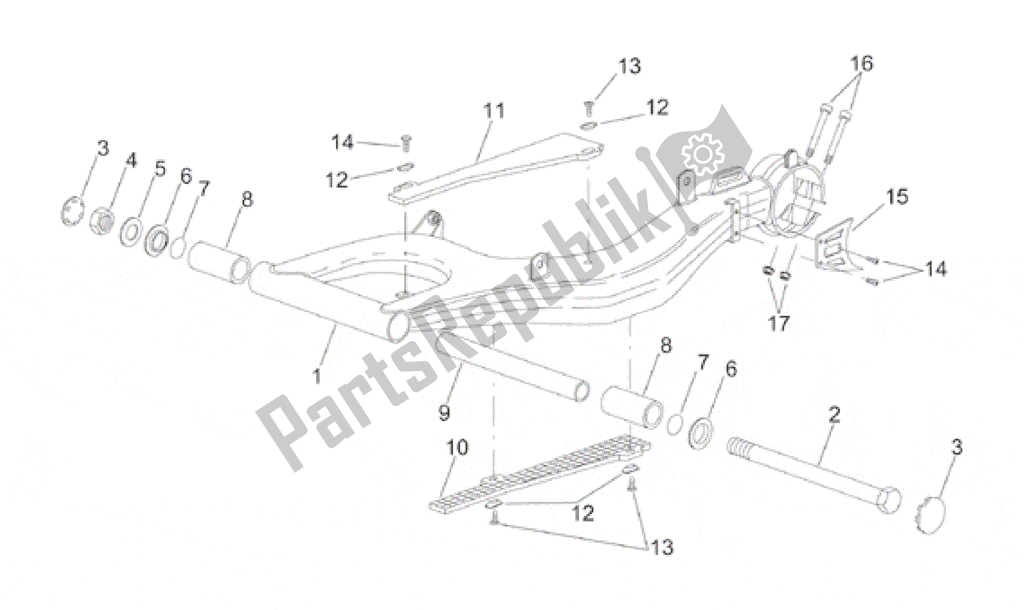 Tutte le parti per il Forcellone del Aprilia RS 50 1996 - 1998