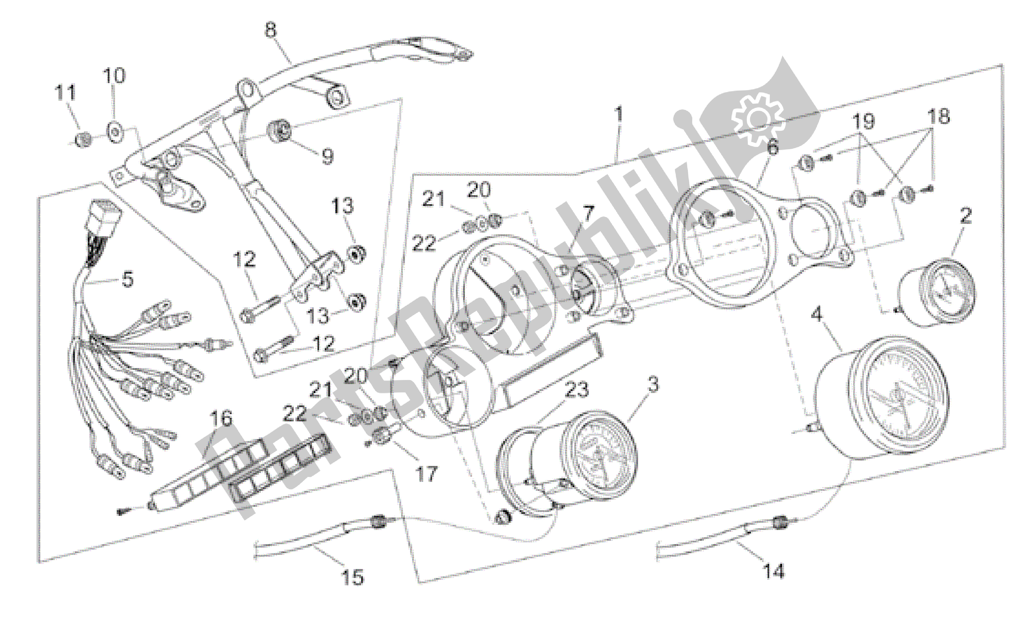 Todas las partes para Tablero de Aprilia RS 50 1999 - 2005