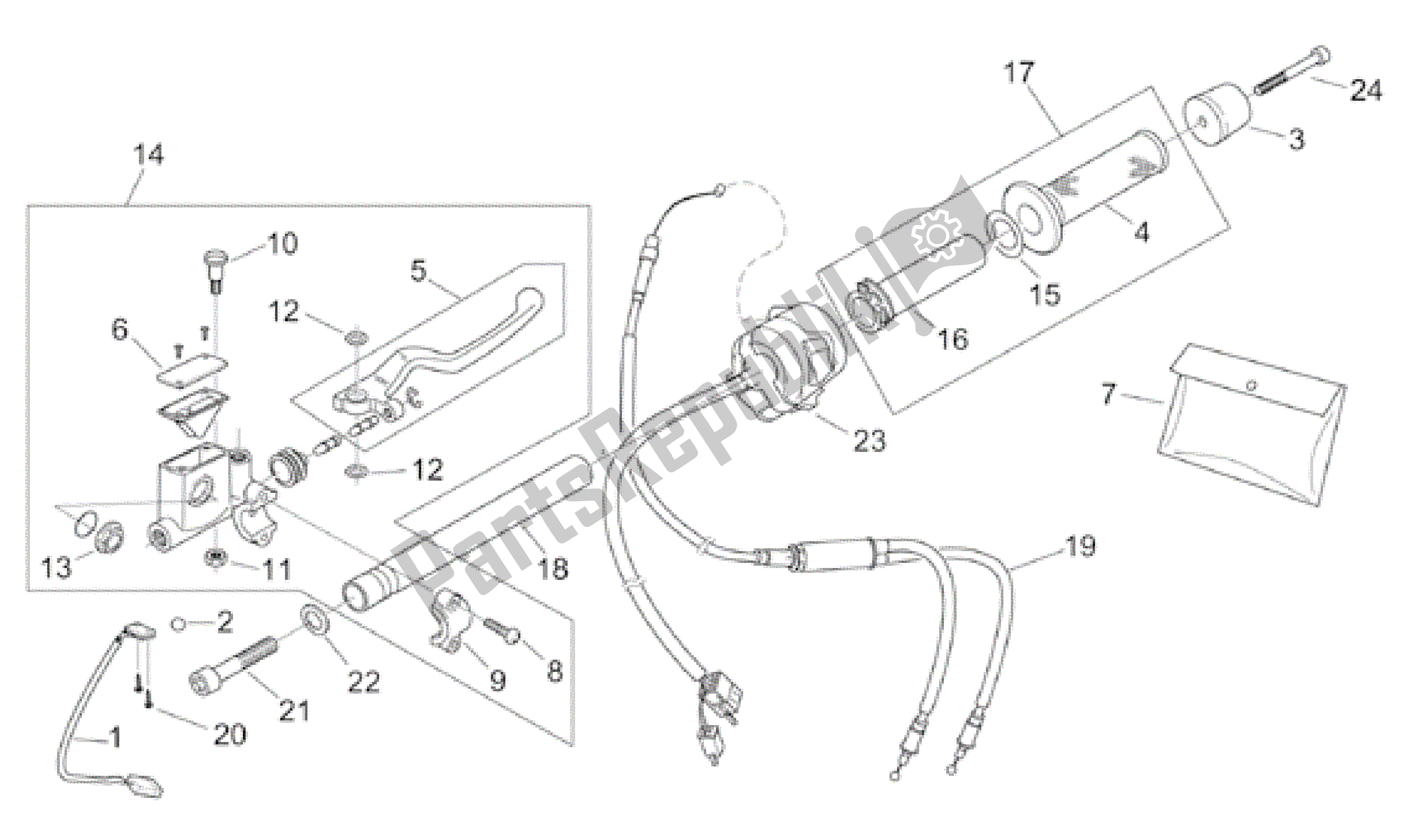 All parts for the Rh Controls of the Aprilia RS 50 1999 - 2005