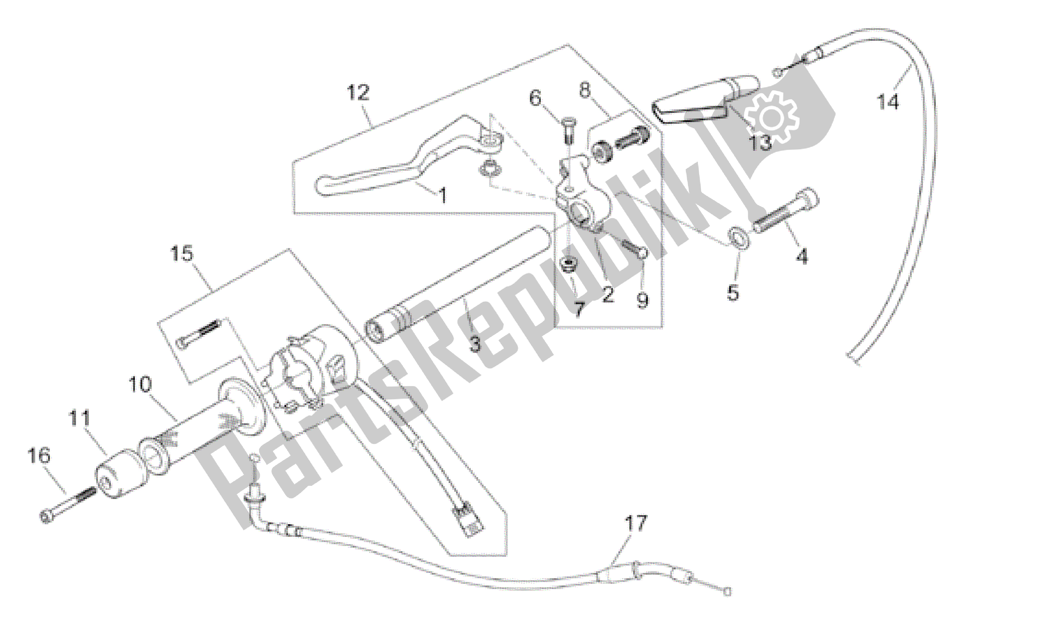 All parts for the Lh Controls of the Aprilia RS 50 1999 - 2005