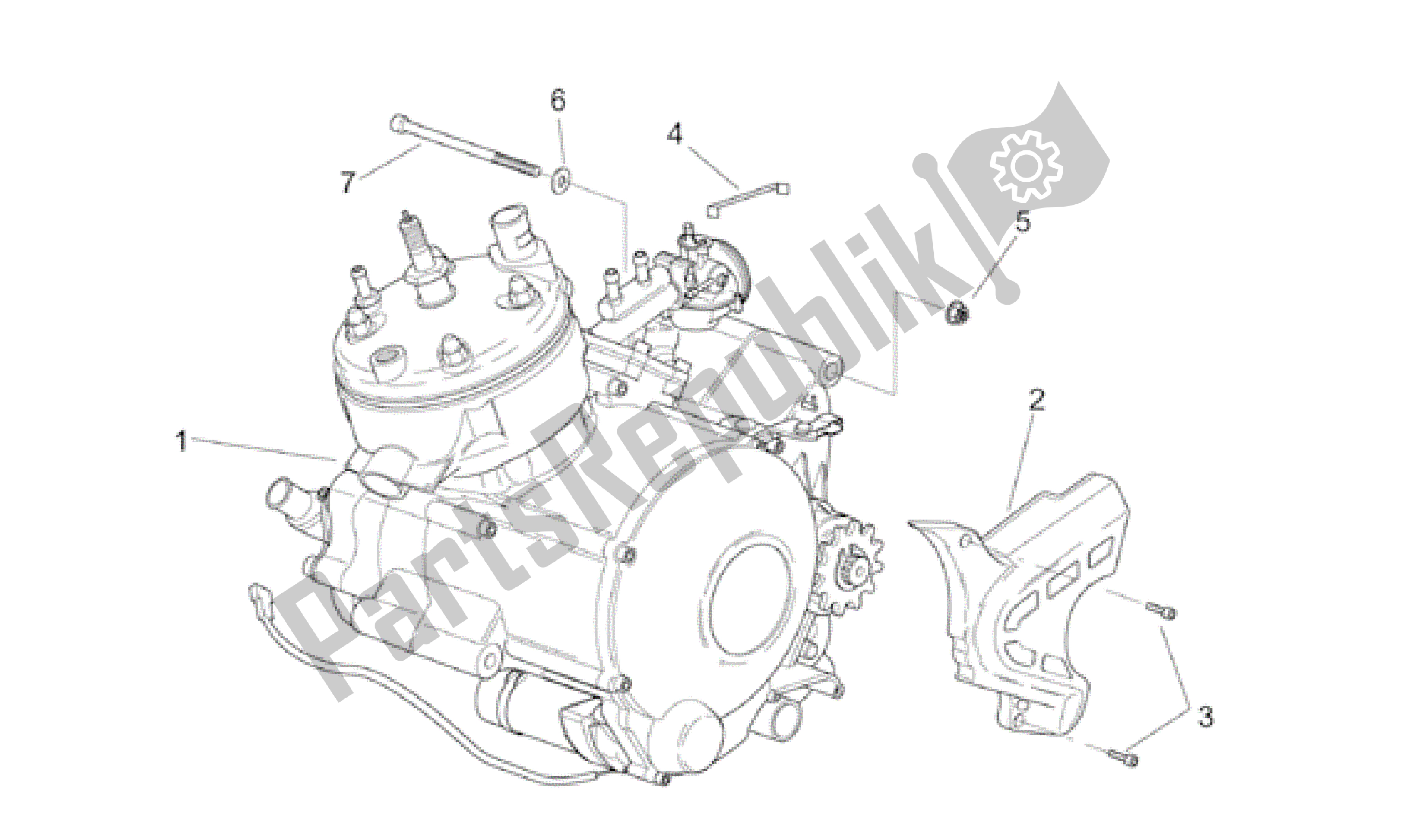 All parts for the Engine of the Aprilia RS 50 1999 - 2005