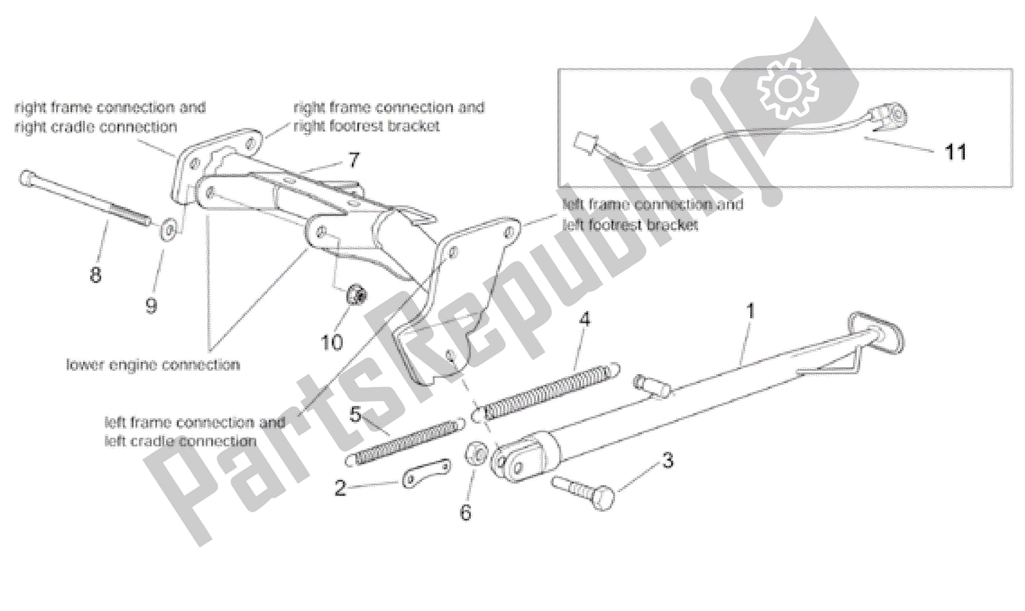 Alle Teile für das Zentraler Ständer des Aprilia RS 50 1999 - 2005