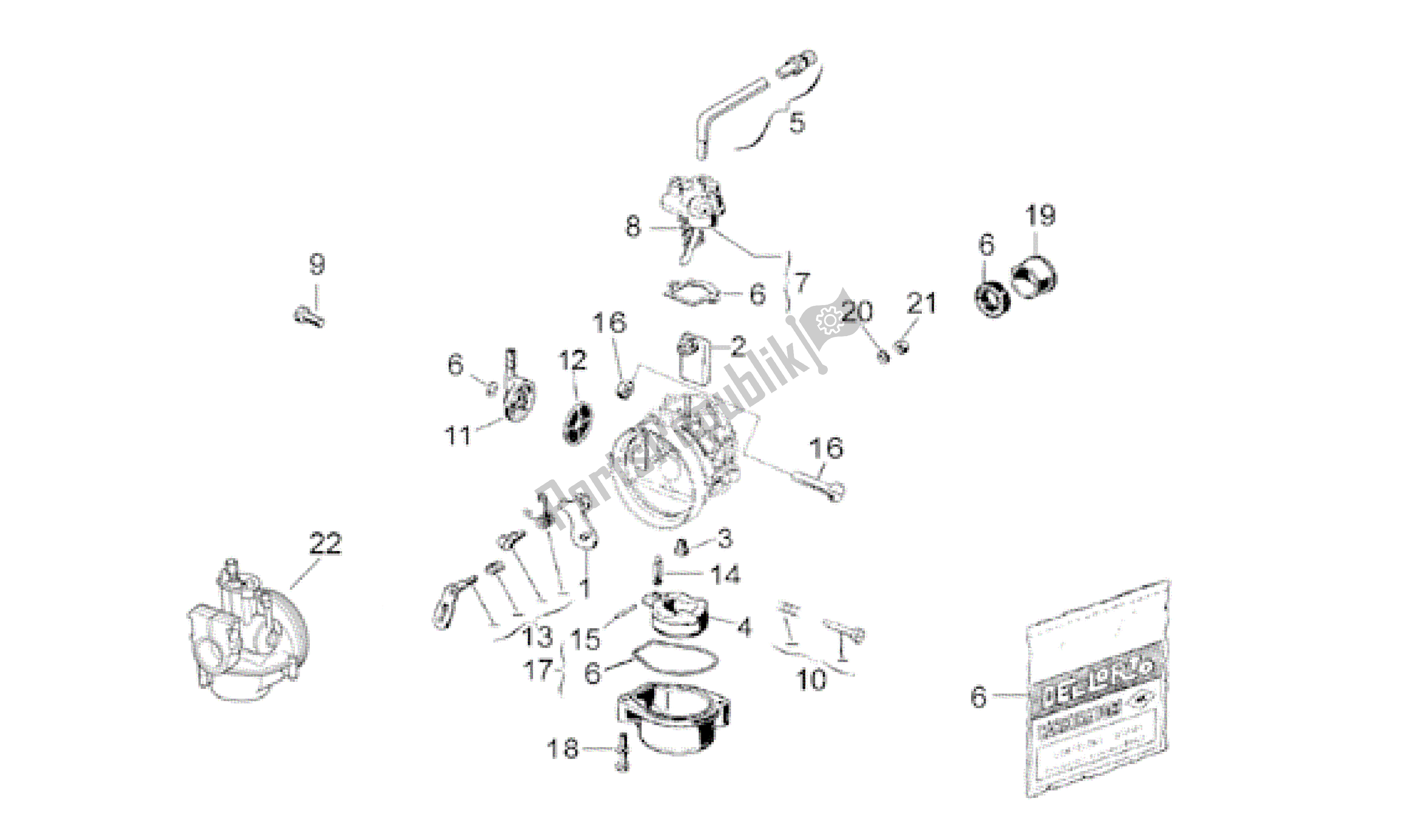 All parts for the Carburettor - Pg of the Aprilia RS 50 1999 - 2005
