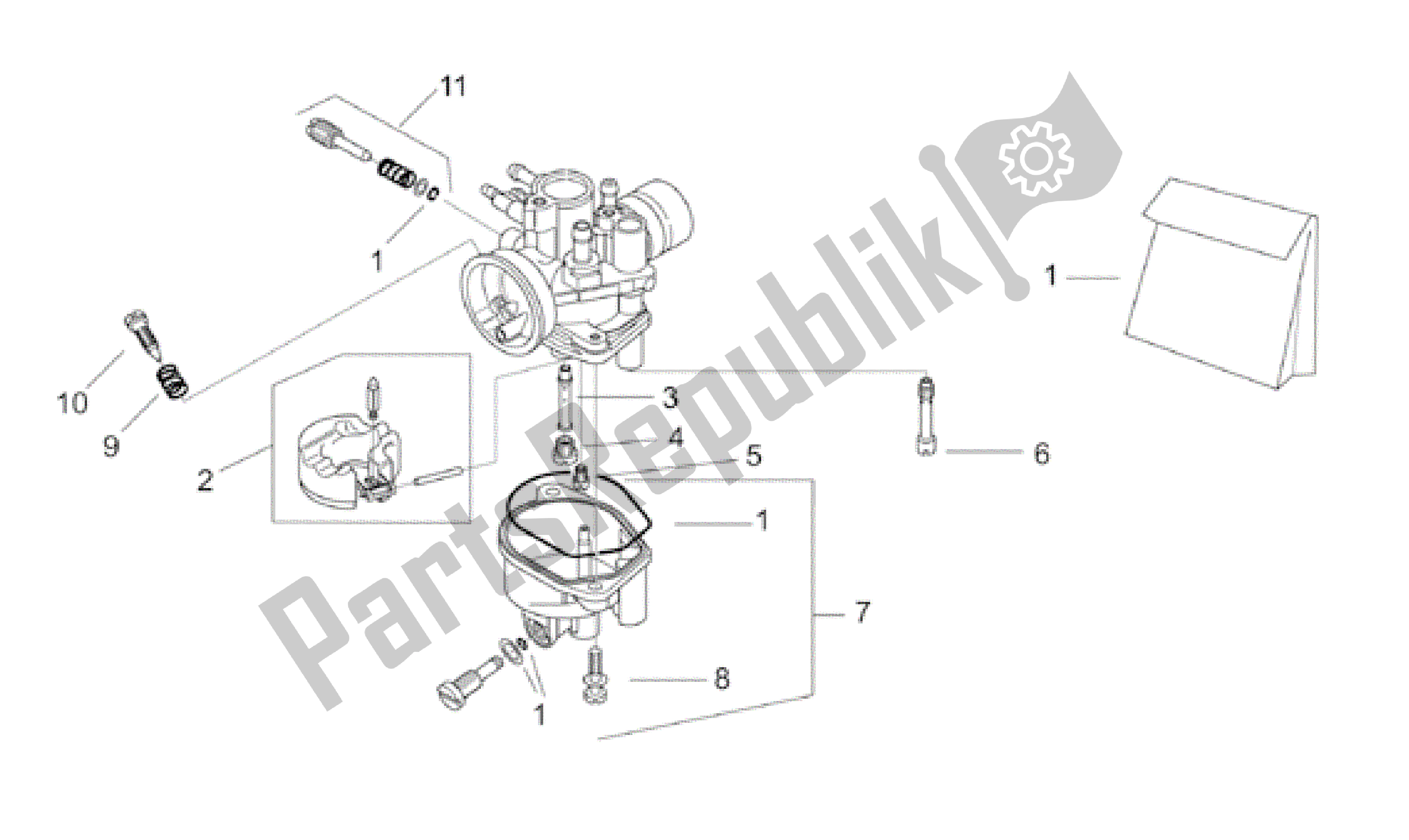 All parts for the Carburettor Ii - Se of the Aprilia RS 50 1999 - 2005