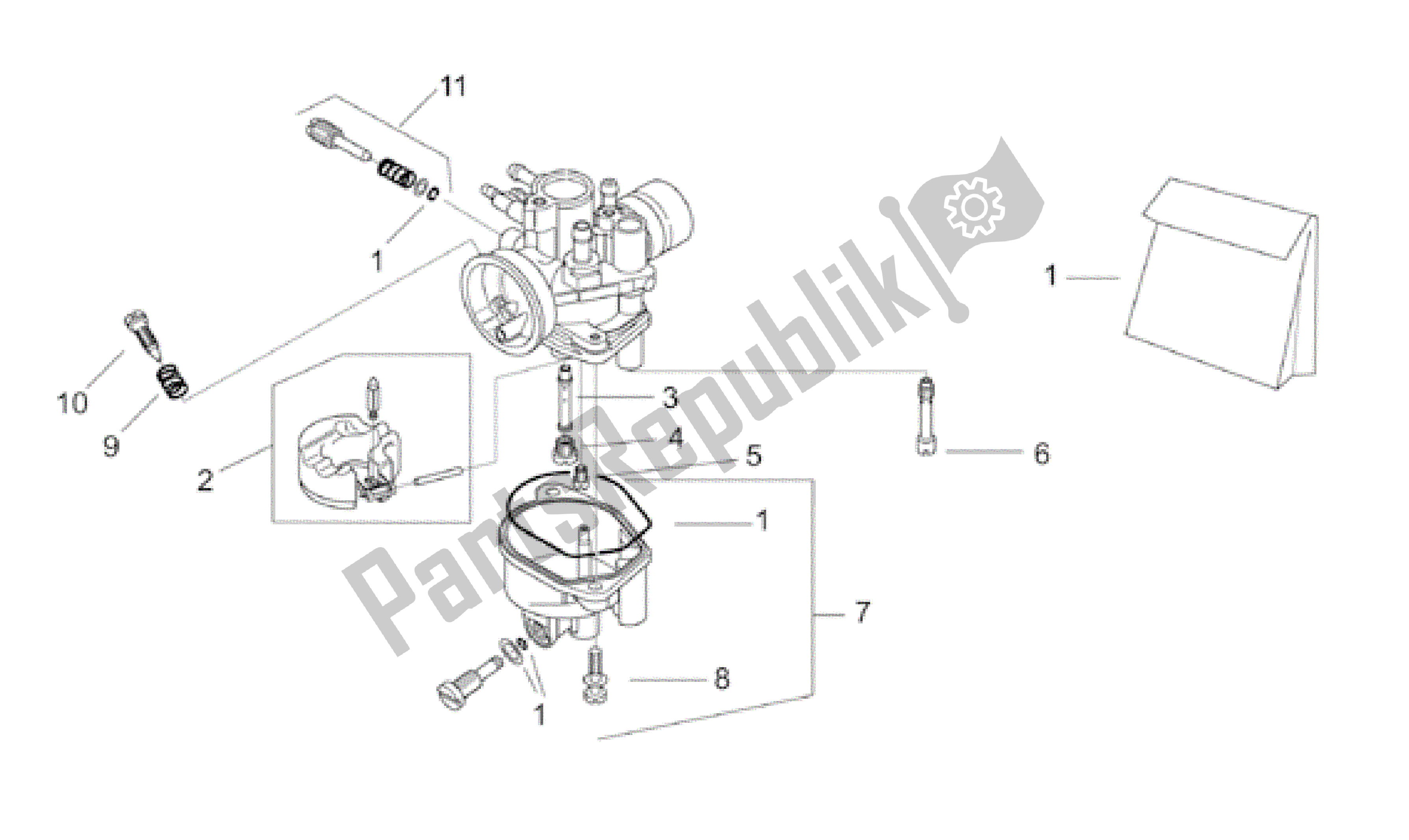 All parts for the Carburettor Ii - Se of the Aprilia RS 50 1999 - 2005