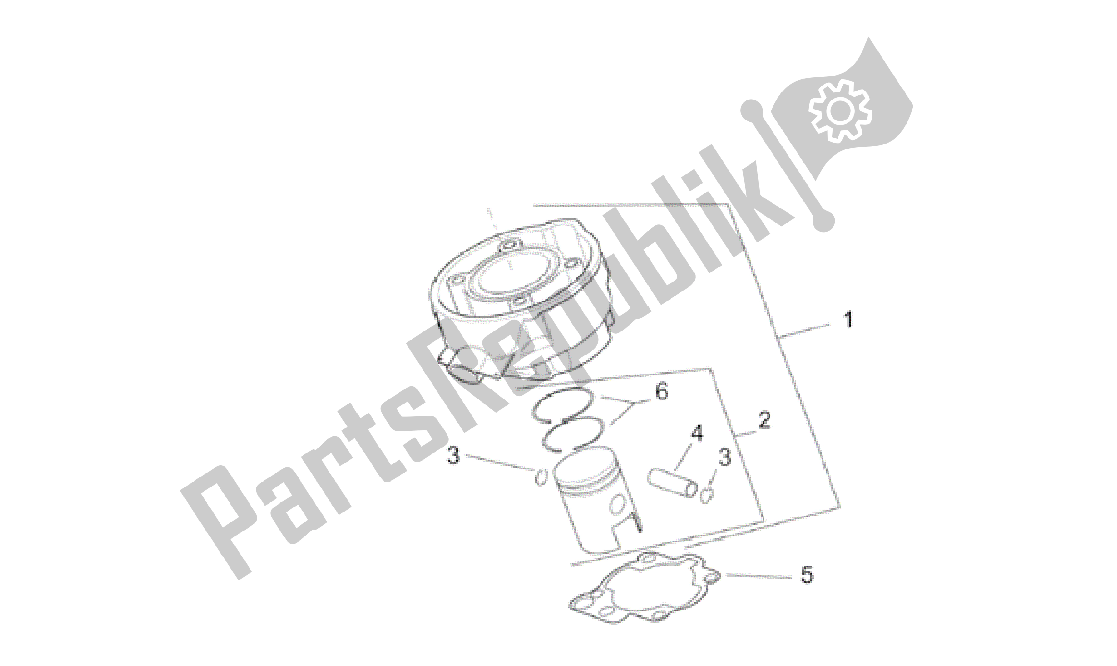 All parts for the Cylinder - Piston of the Aprilia RS 50 1999 - 2005