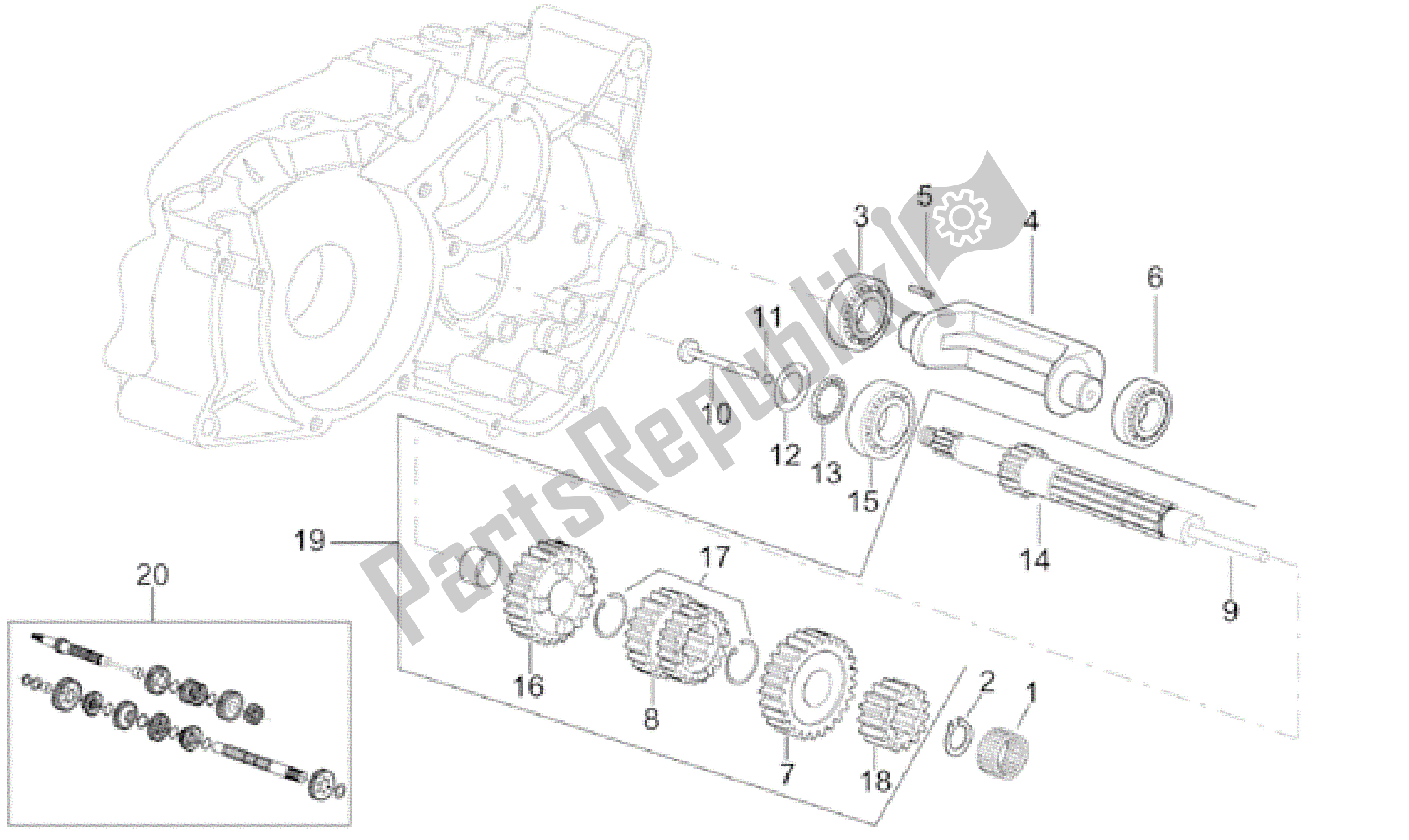 Alle Teile für das Primärzahnradwelle des Aprilia RS 50 1999 - 2005