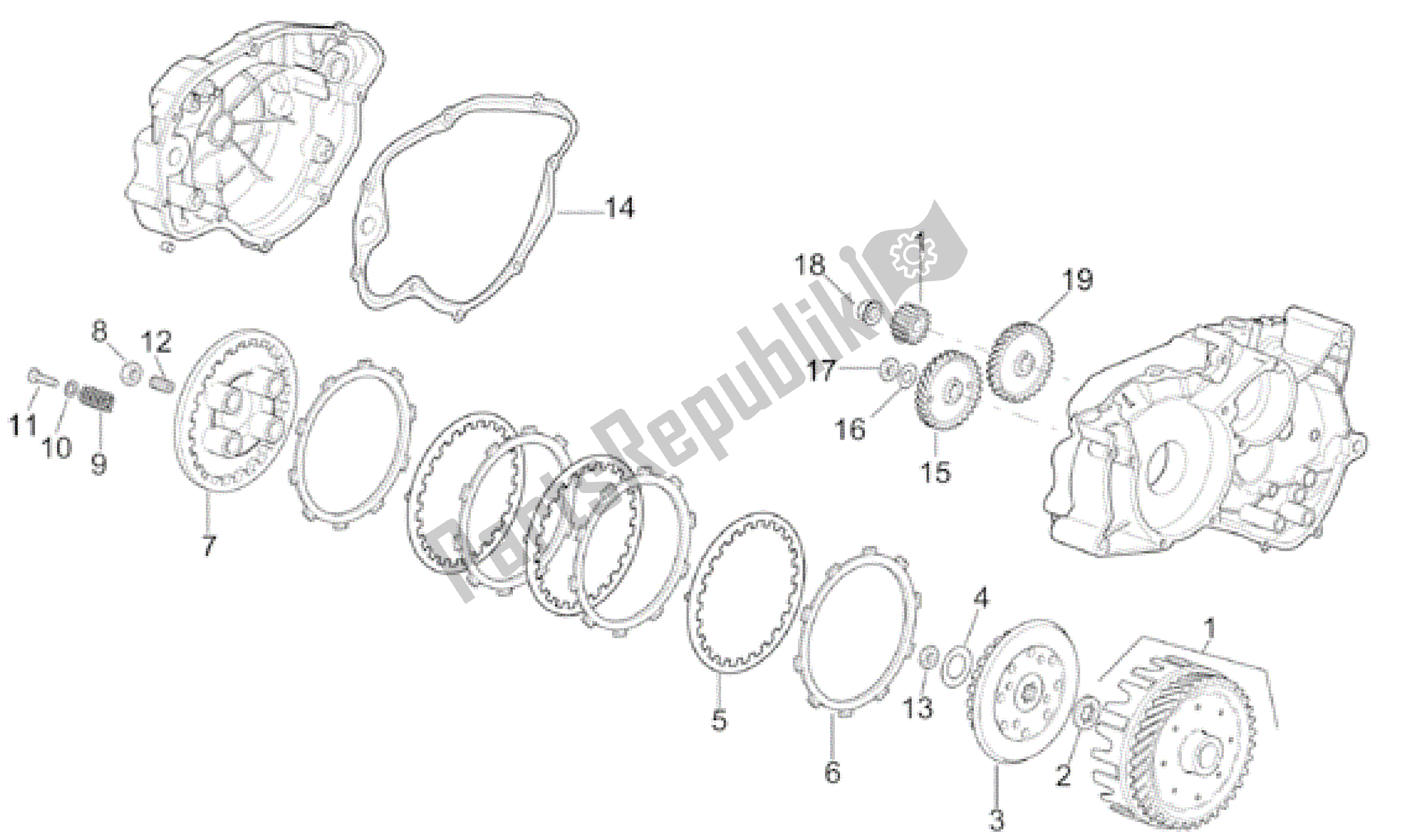 Todas as partes de Embreagem do Aprilia RS 50 1999 - 2005