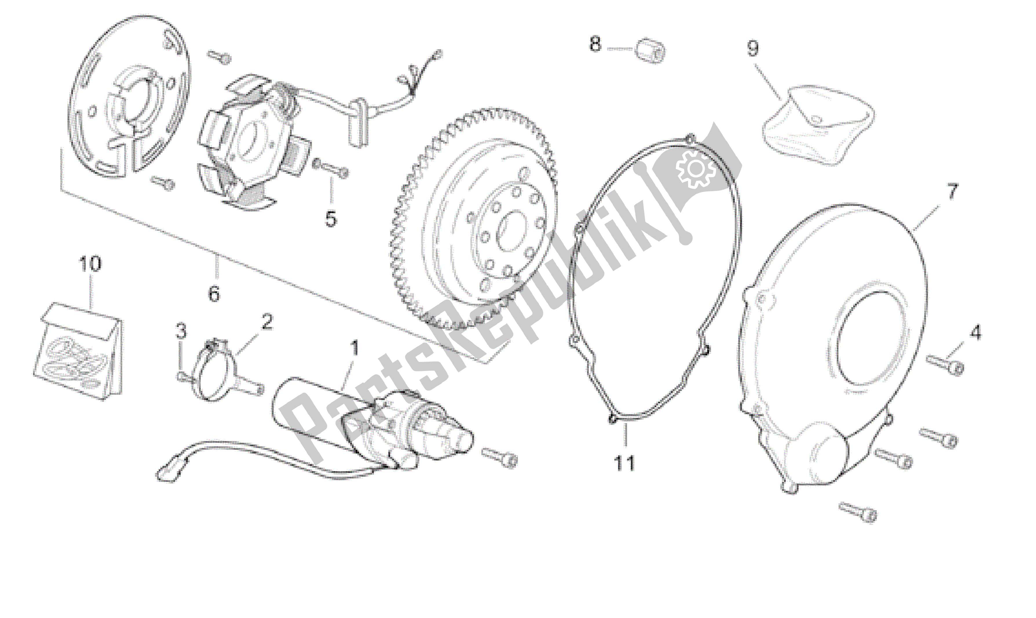 Alle onderdelen voor de Ontstekingseenheid van de Aprilia RS 50 1999 - 2005