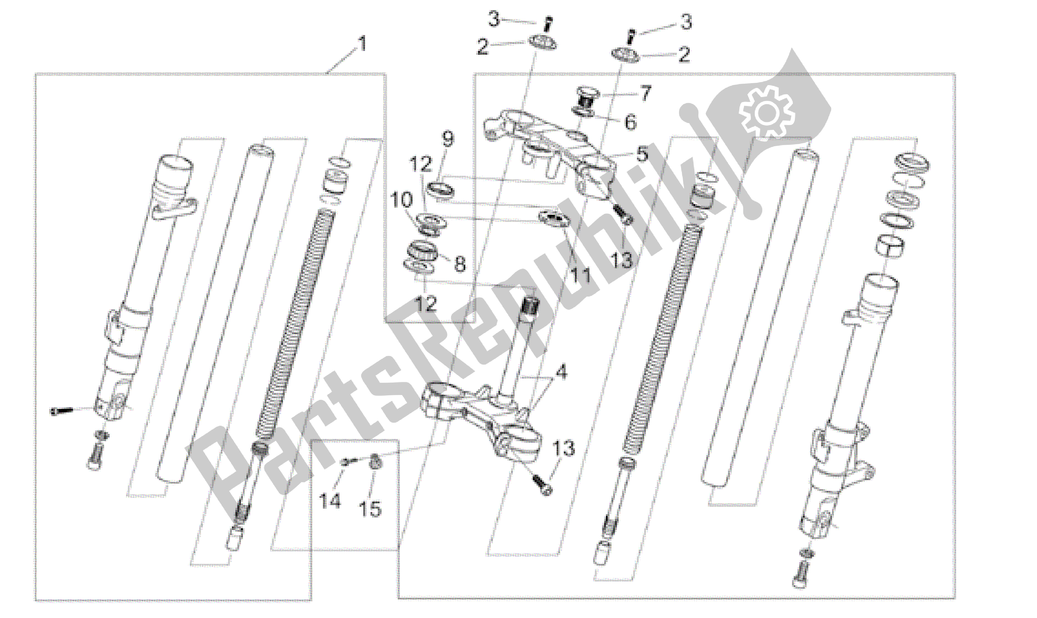 Alle Teile für das Vordergabel I des Aprilia RS 50 1999 - 2005