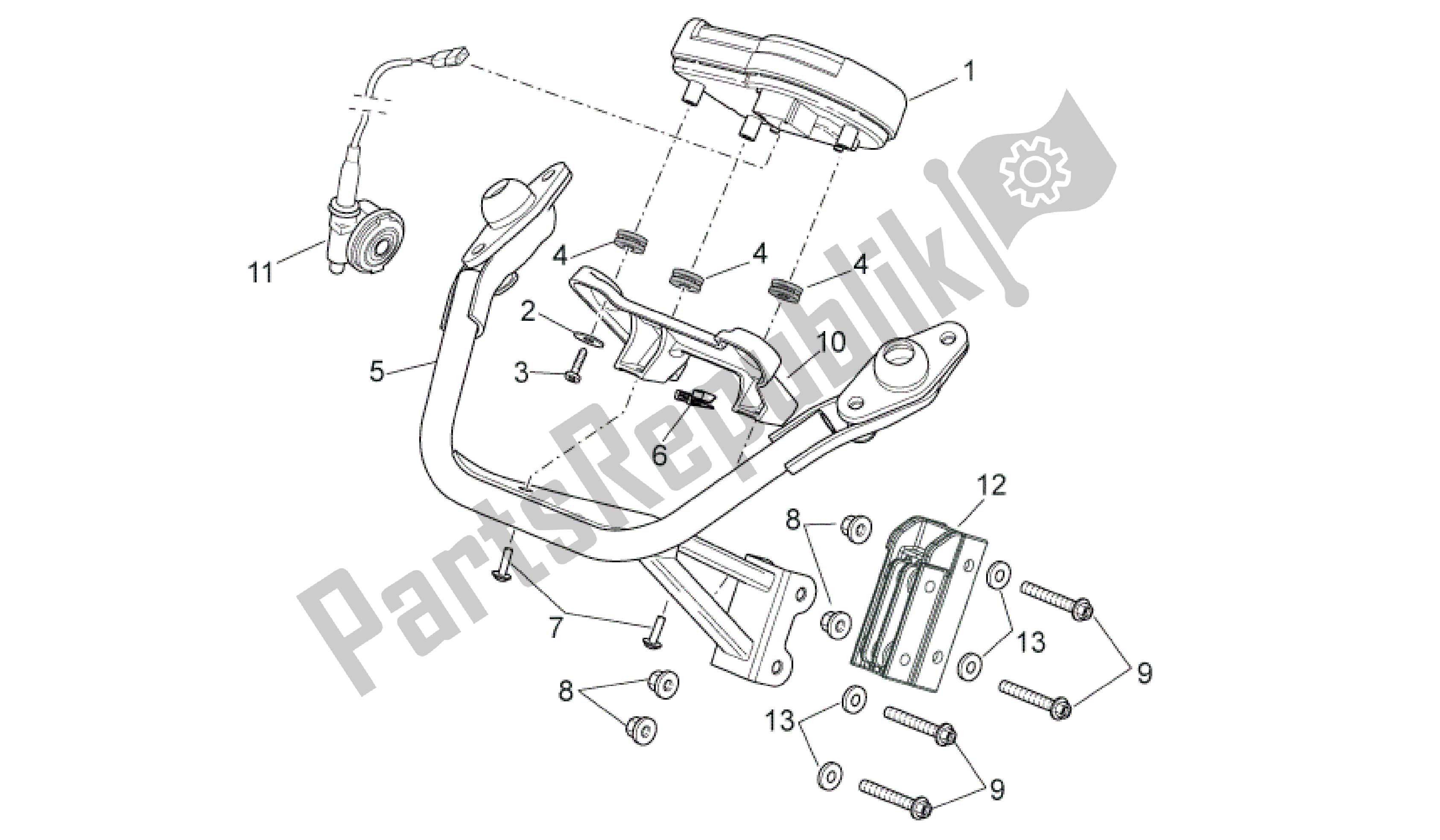 All parts for the Dashboard of the Aprilia RS 50 2006 - 2010