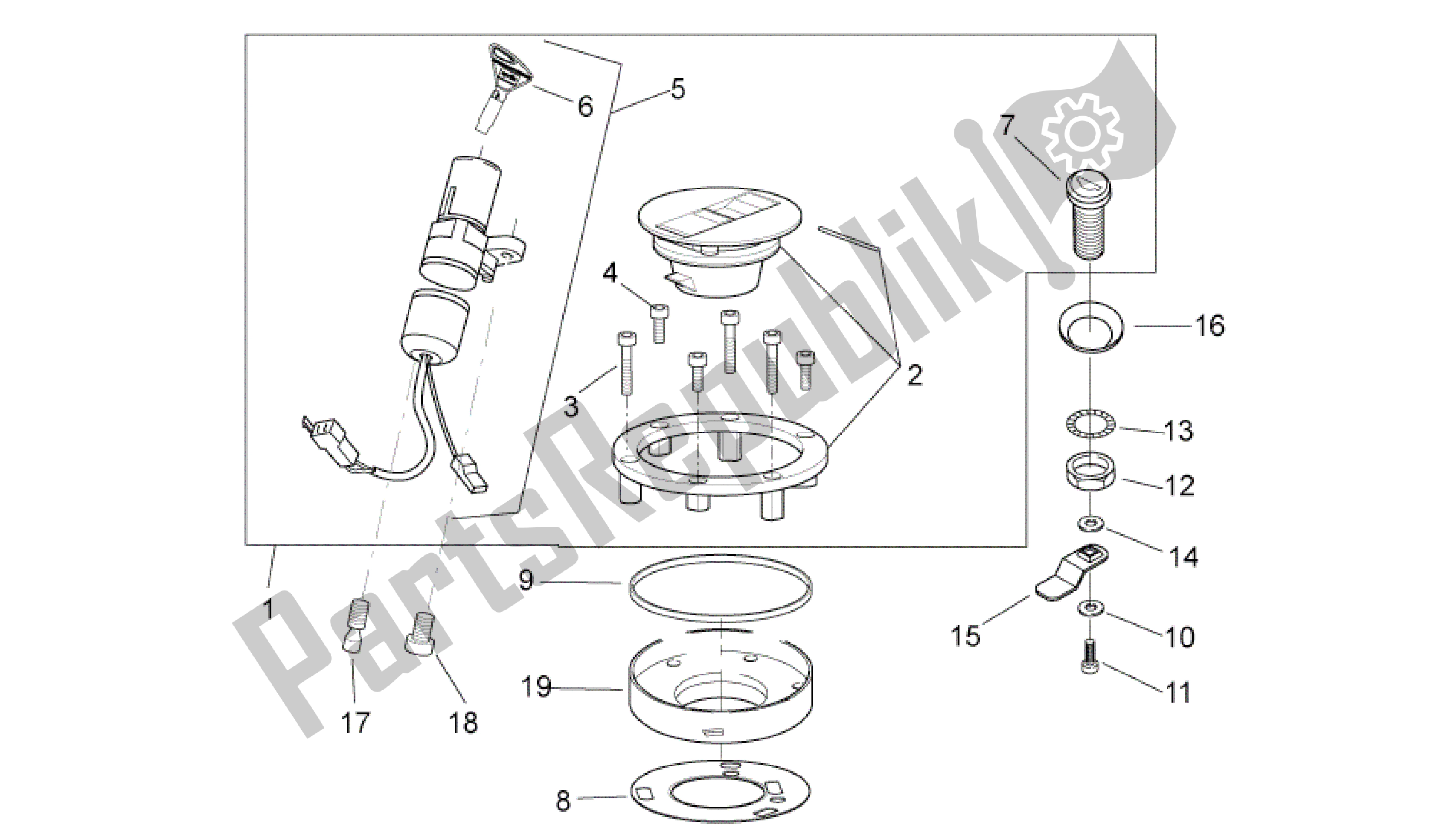 Toutes les pièces pour le Kit De Matériel De Verrouillage du Aprilia RS 50 2006 - 2010