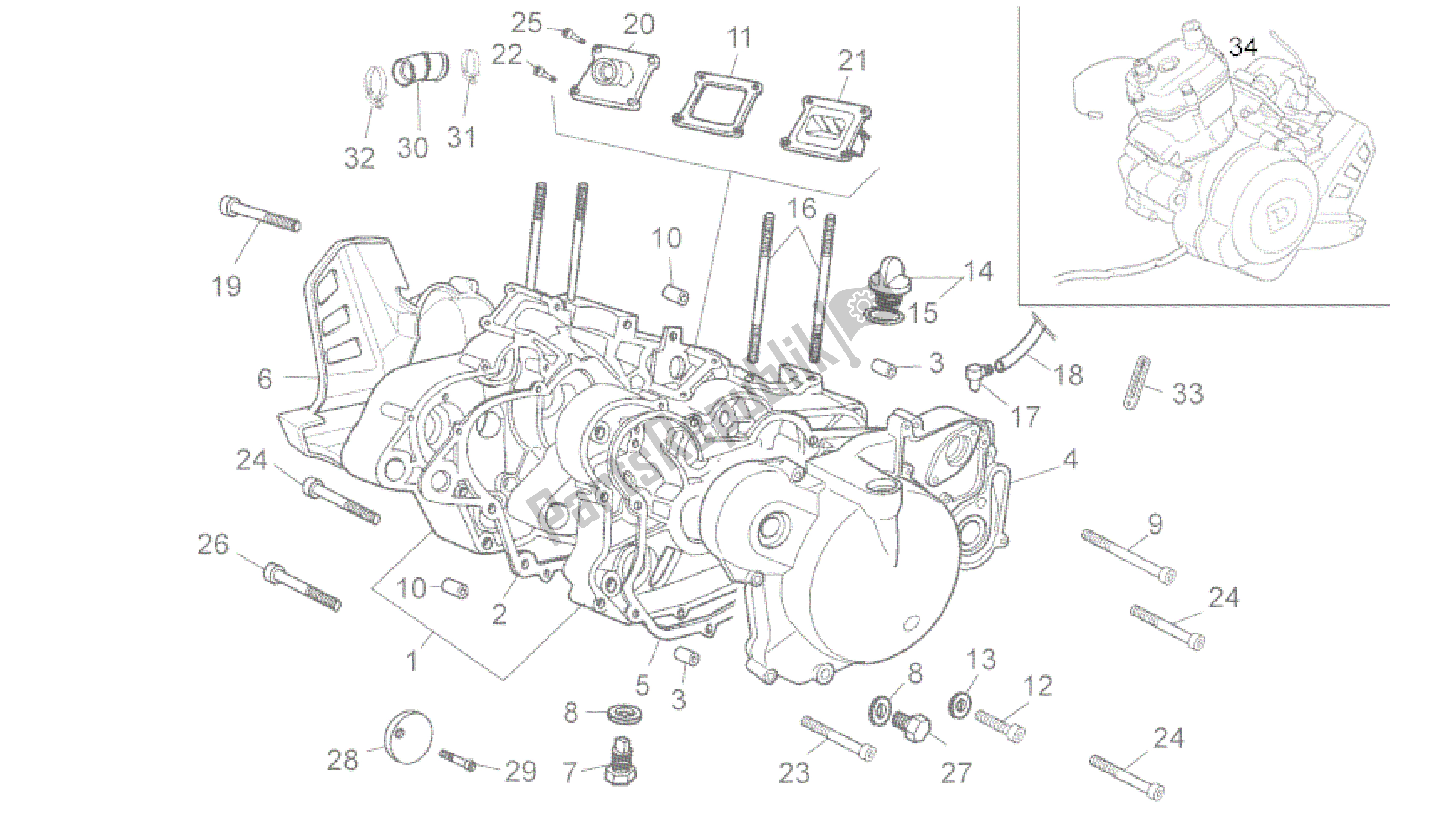 All parts for the Carters of the Aprilia RS 50 2006 - 2010