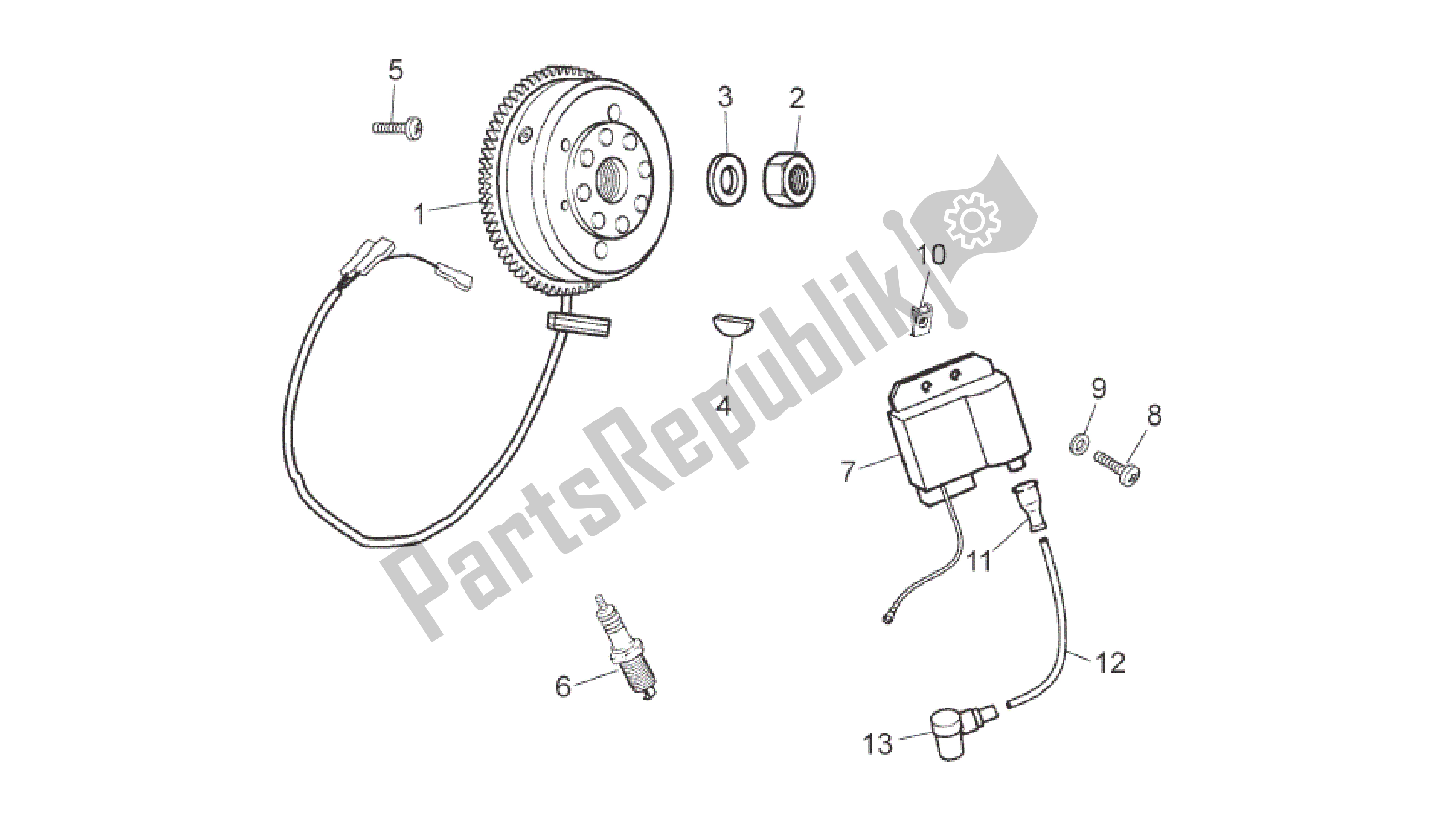 All parts for the Ignition Unit of the Aprilia RS 50 2006 - 2010