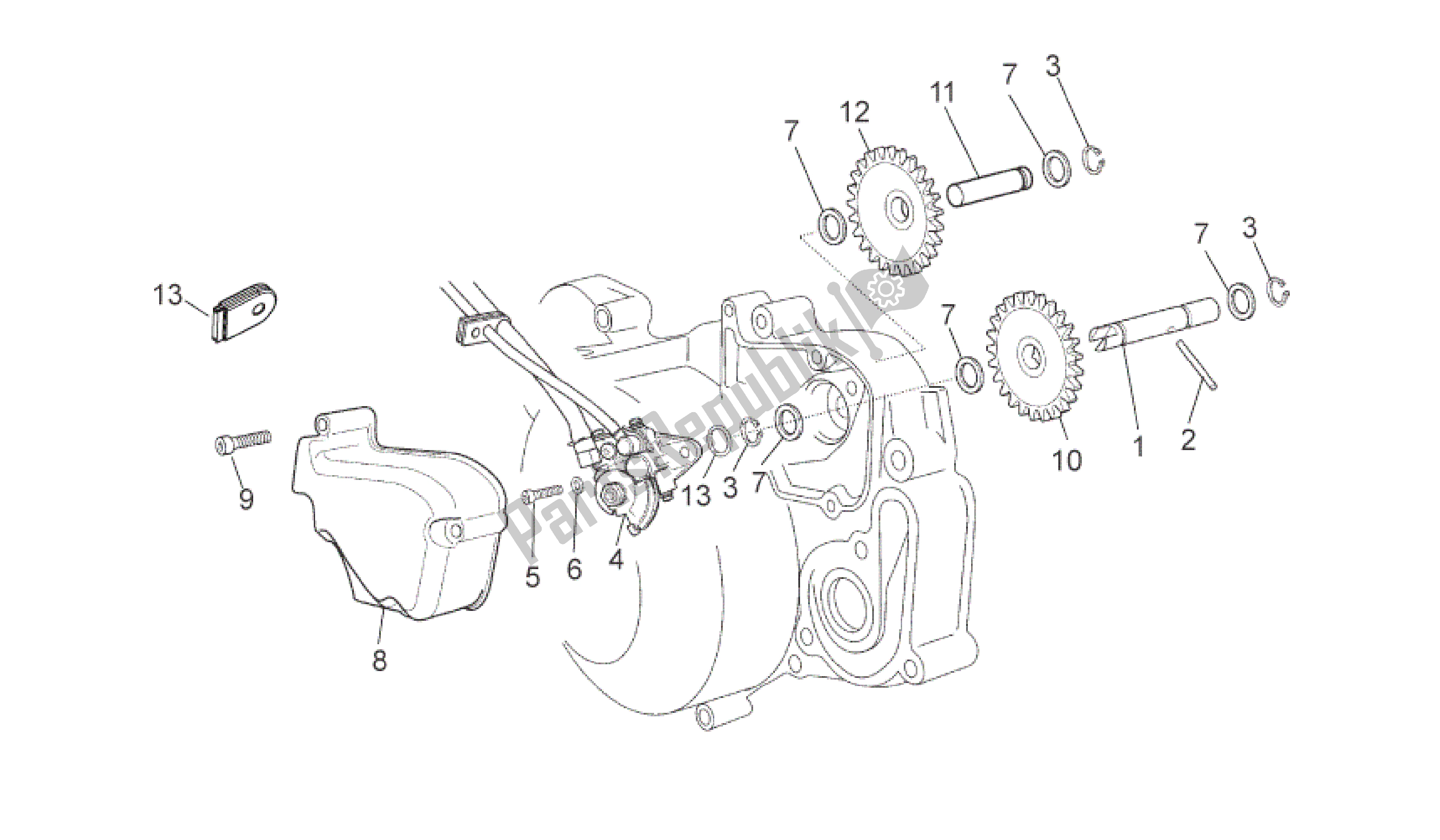 All parts for the Oil Pump of the Aprilia RS 50 2006 - 2010