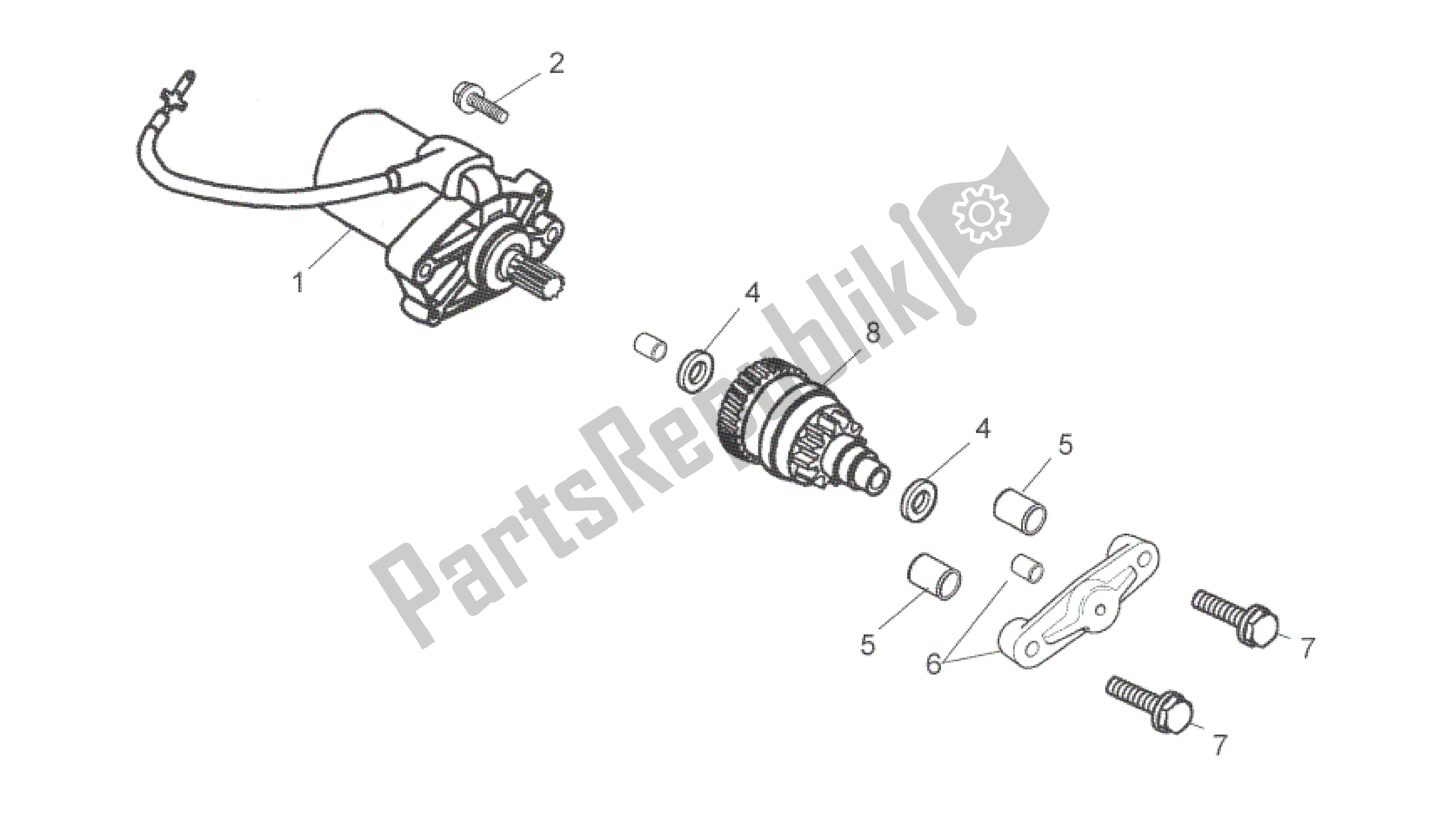 All parts for the Starter Motor of the Aprilia RS 50 2006 - 2010