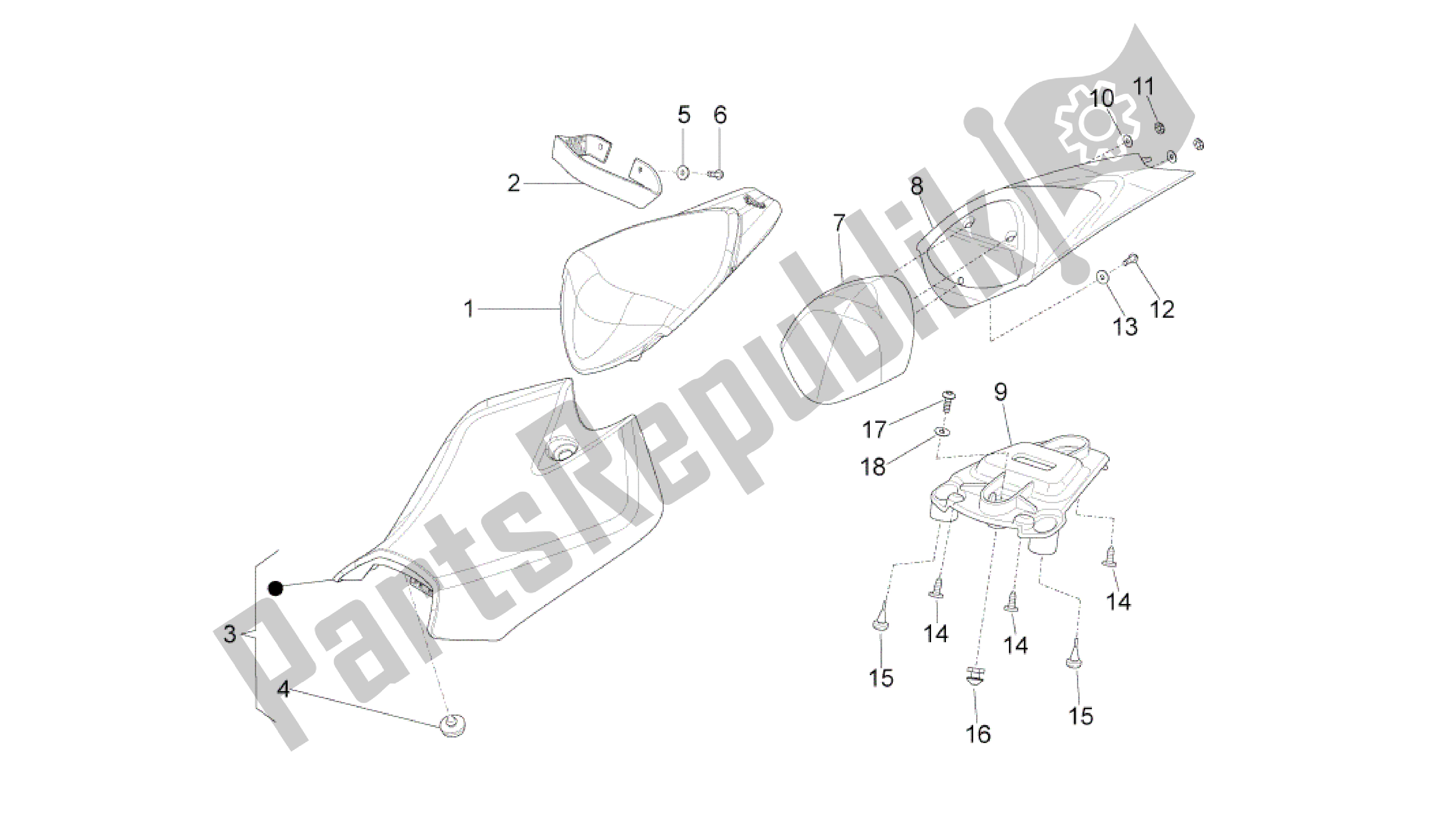 All parts for the Saddle of the Aprilia RS4 50 2011 - 2013