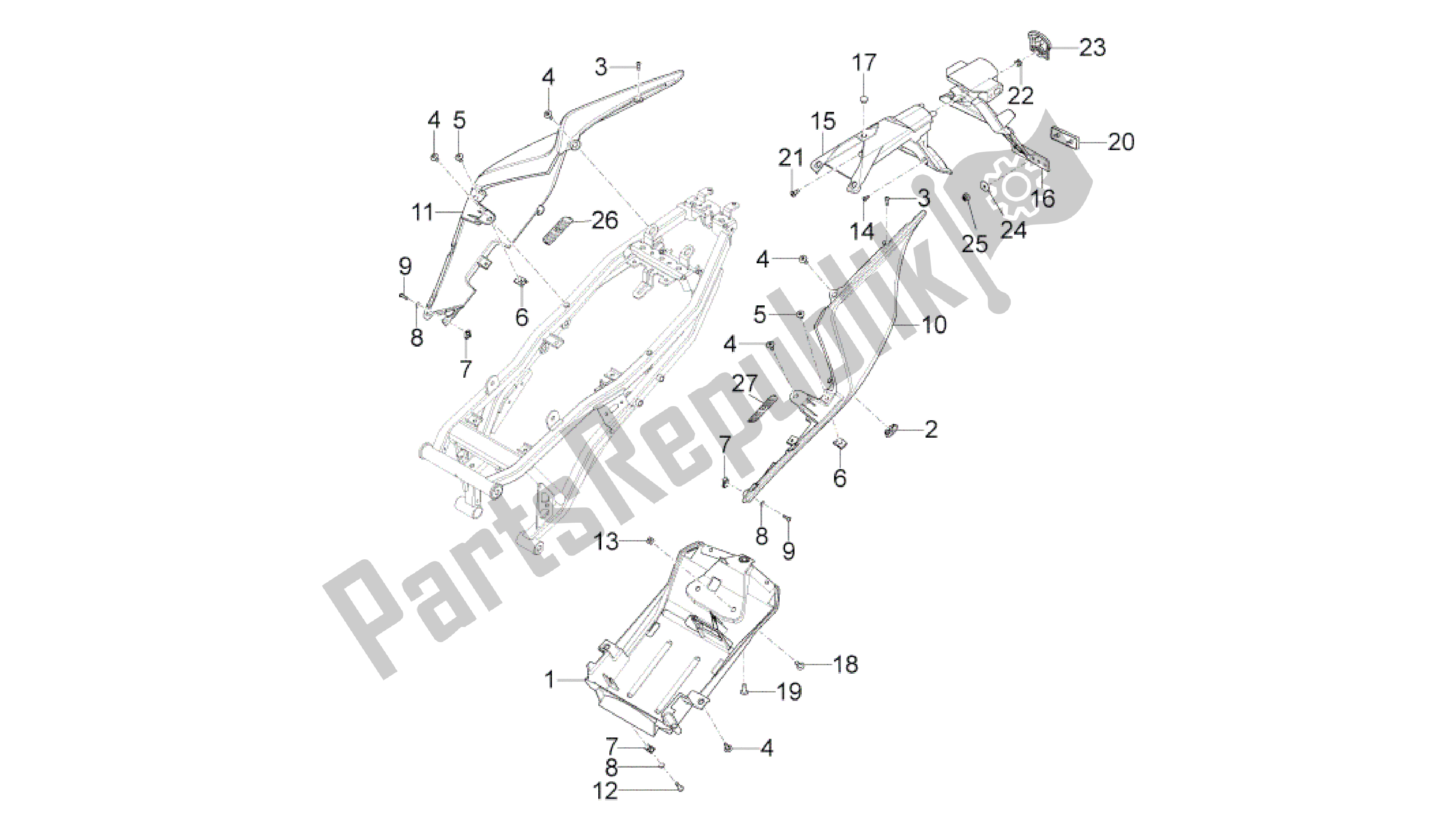 Alle Teile für das Hintere Karosserie des Aprilia RS4 50 2011 - 2013