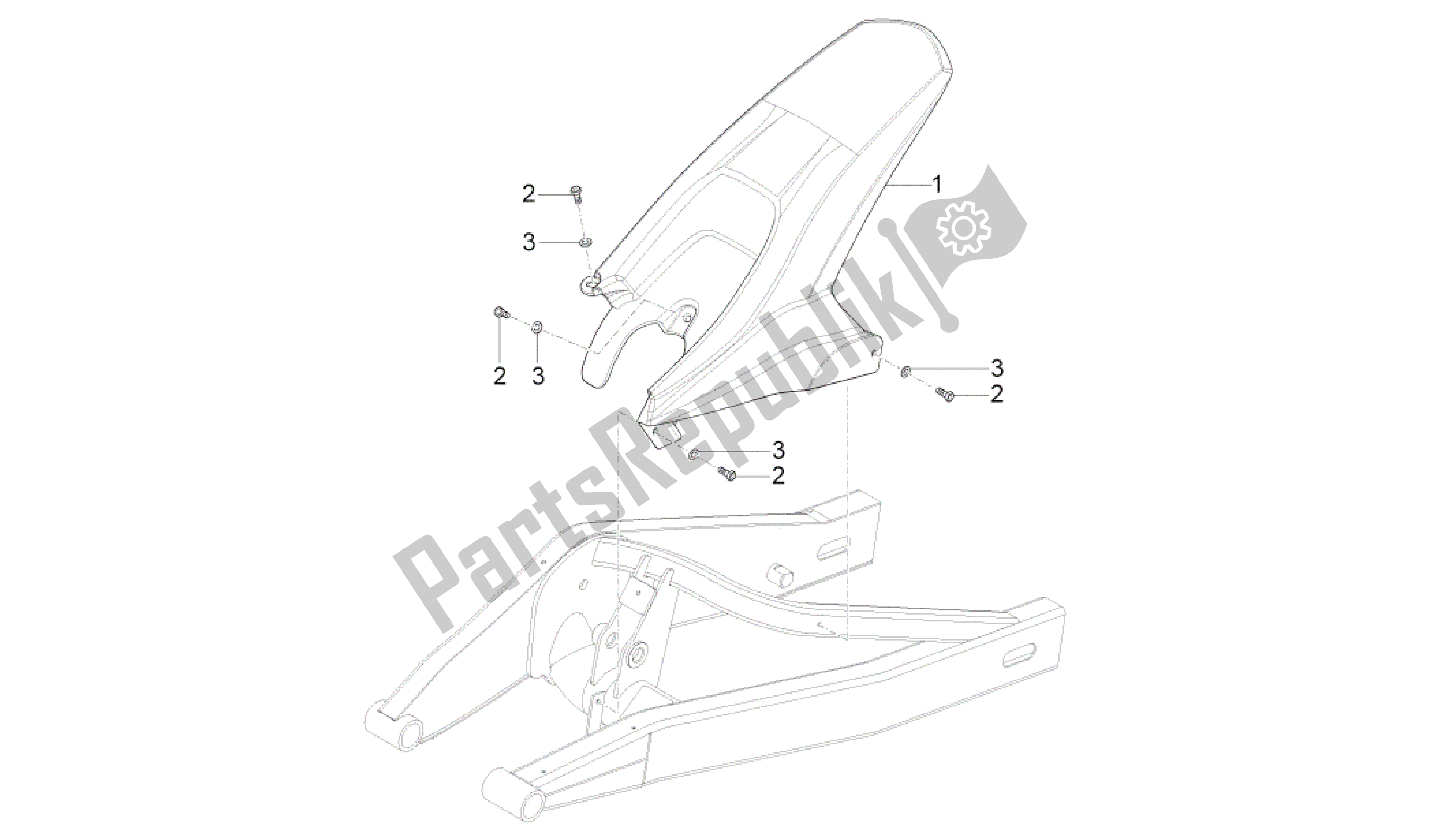 Todas las partes para Guardabarros Trasero de Aprilia RS4 50 2011 - 2013