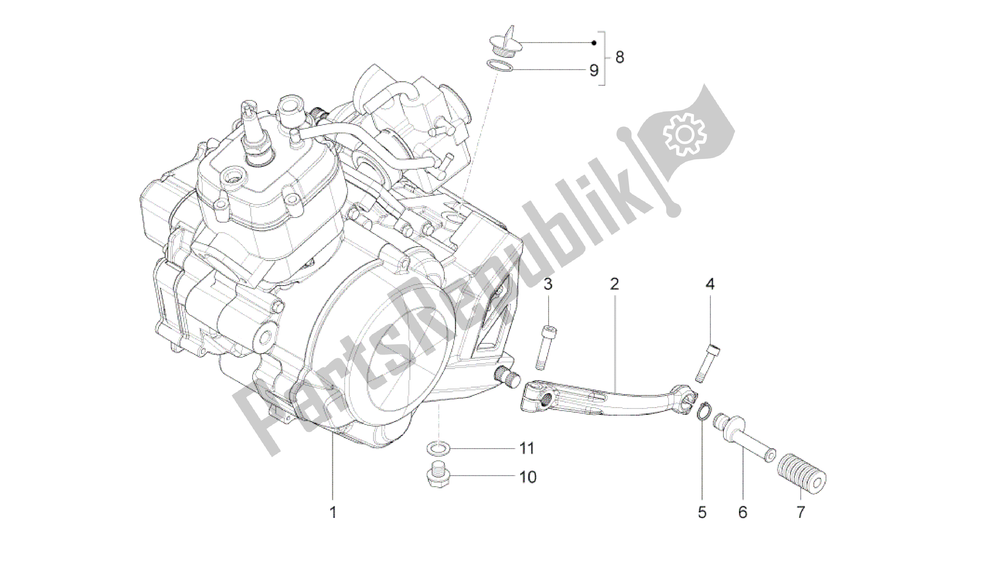 Alle Teile für das Motorvervollständigender Teilhebel des Aprilia RS4 50 2011 - 2013