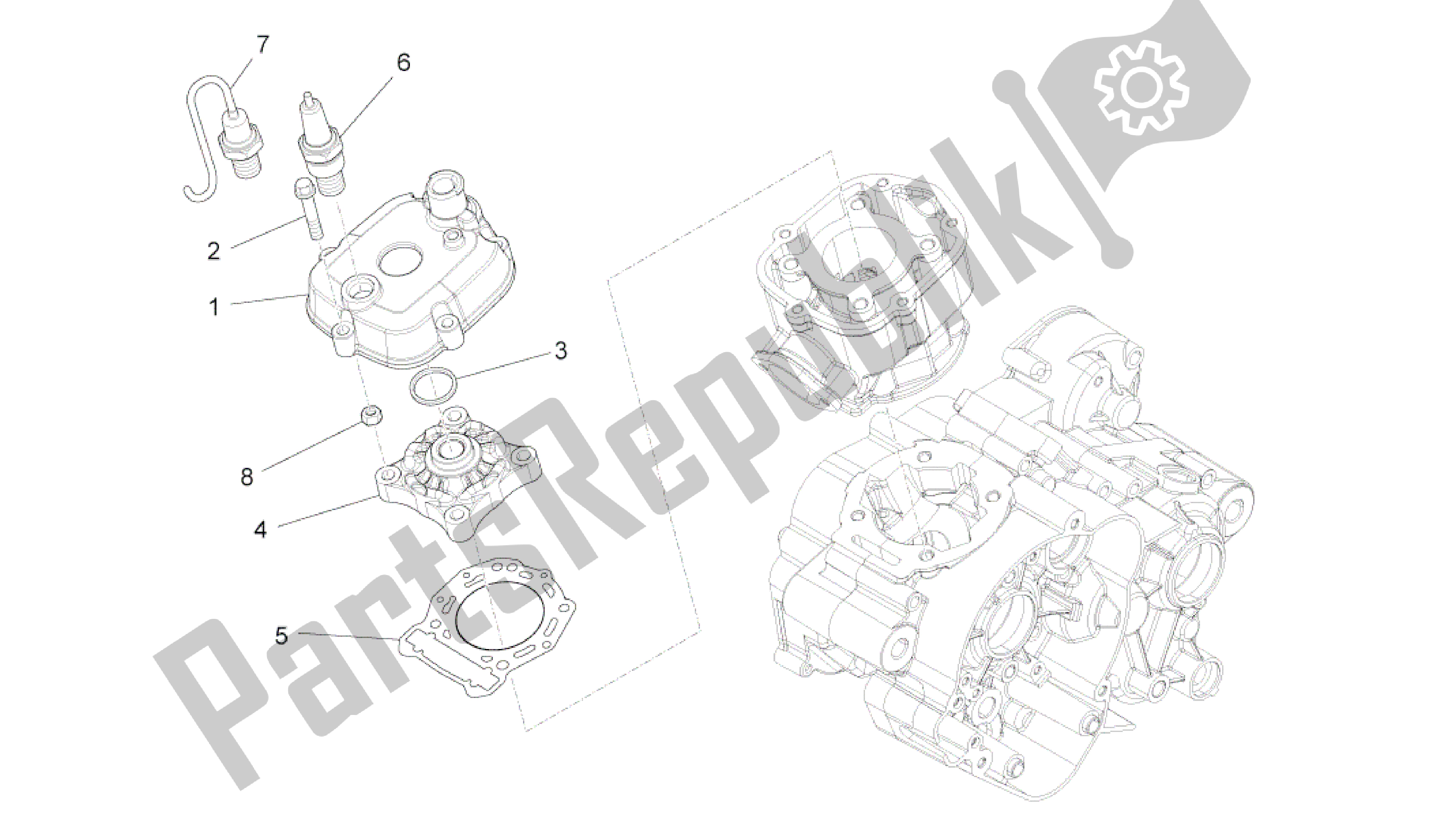 Alle onderdelen voor de Hoofddeksel van de Aprilia RS4 50 2011 - 2013