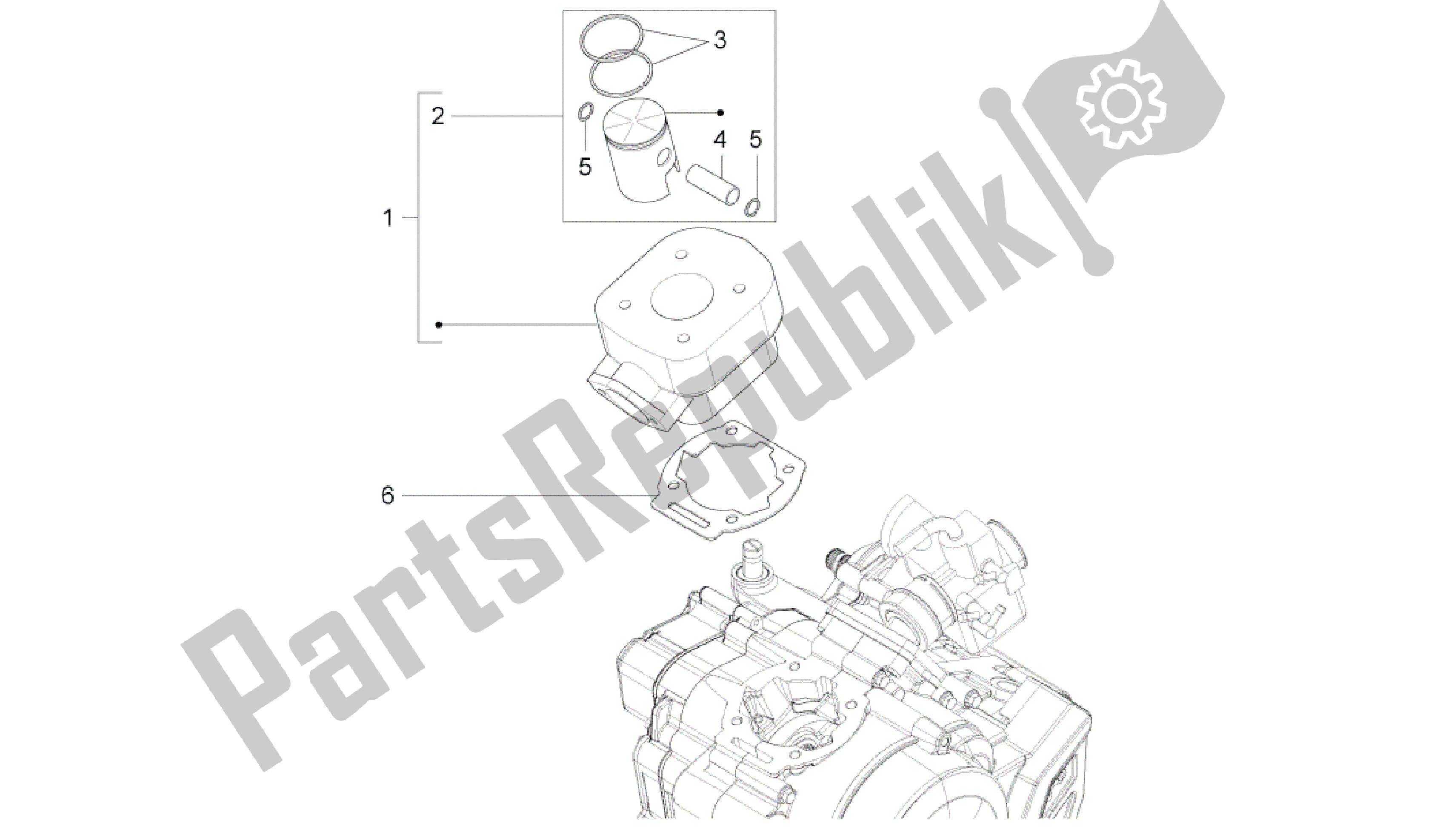 Wszystkie części do Cylinder - T? Ok Aprilia RS4 50 2011 - 2013