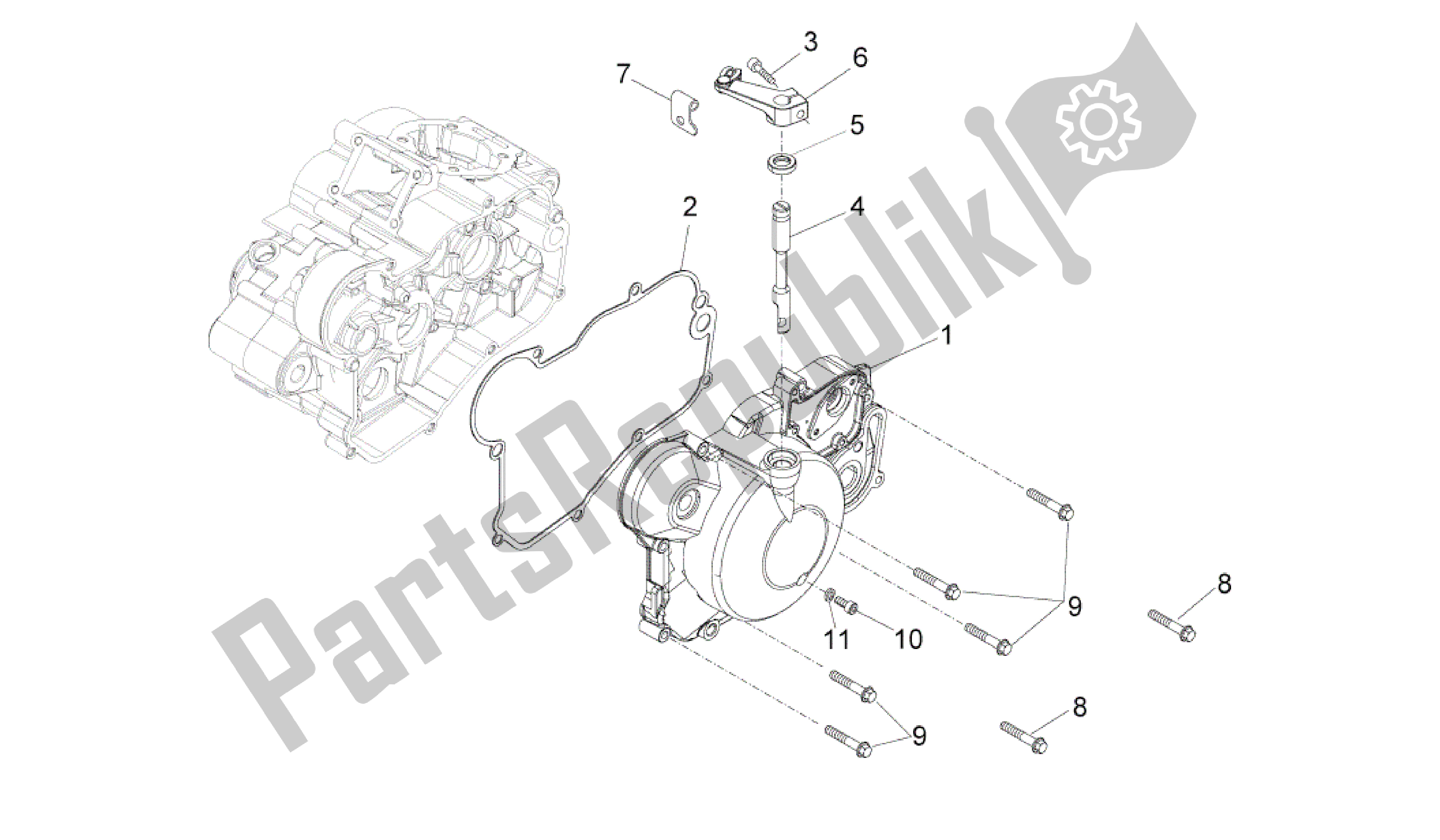 All parts for the Clutch Cover of the Aprilia RS4 50 2011 - 2013