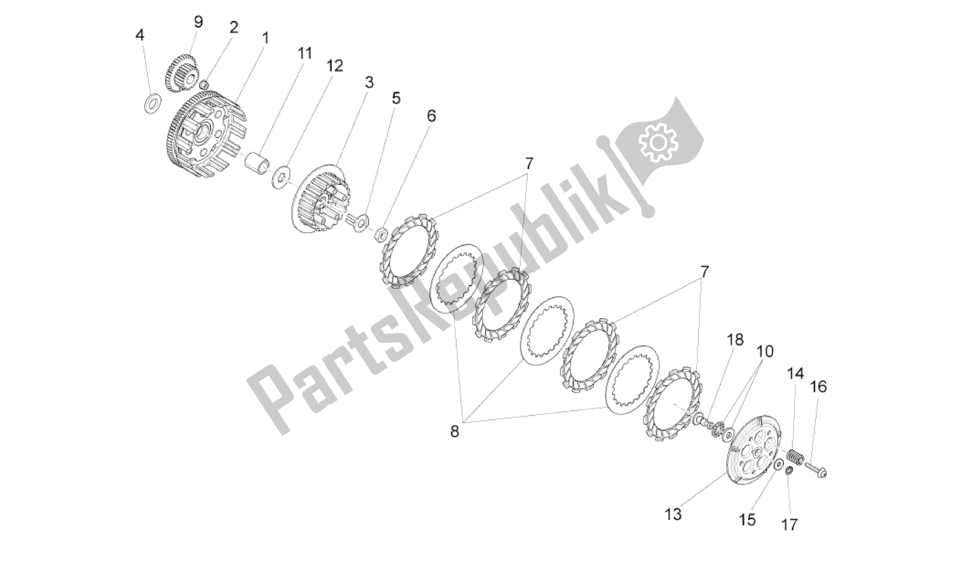 Tutte le parti per il Frizione del Aprilia RS4 50 2011 - 2013
