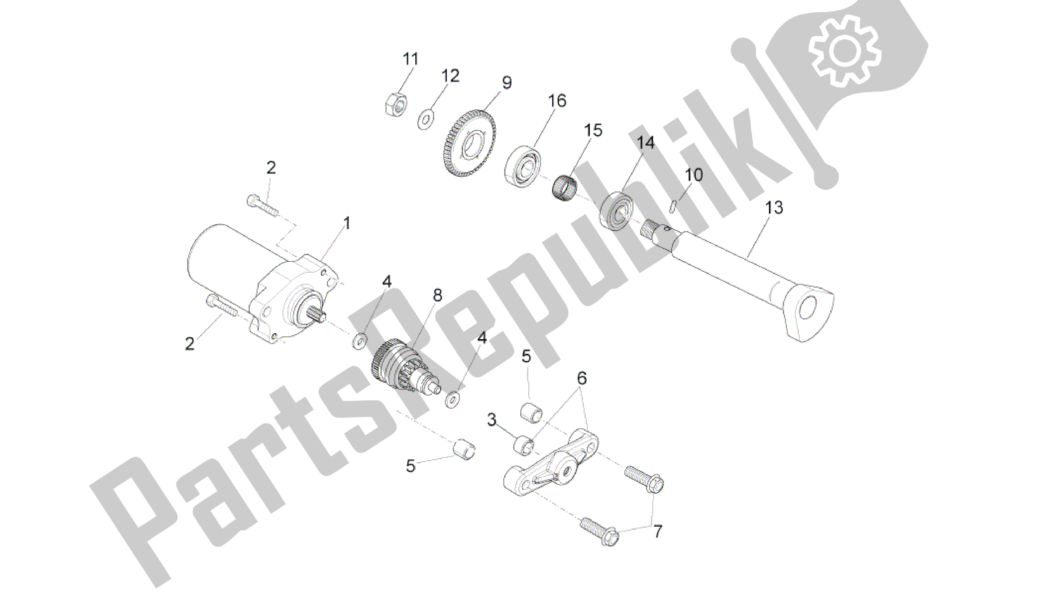 Todas as partes de Partida / Partida Elétrica do Aprilia RS4 50 2011 - 2013
